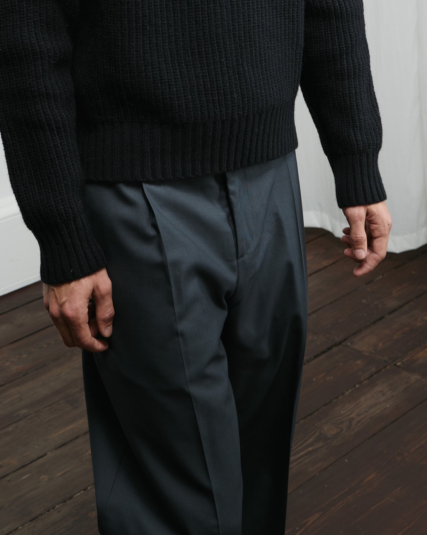 Service Trousers - Solid Grey Wool