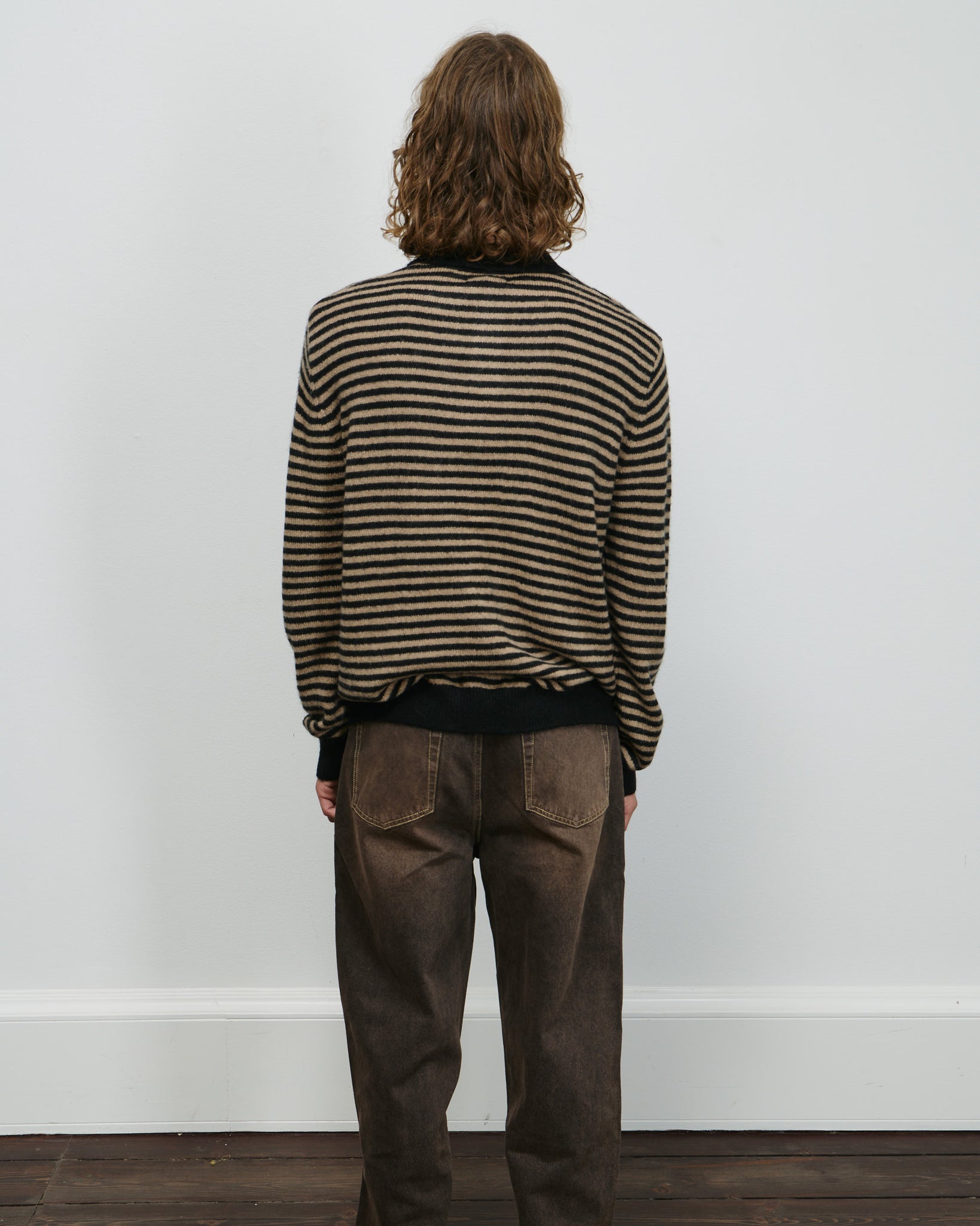 Stripe Leigh Polo - Black/Parchment