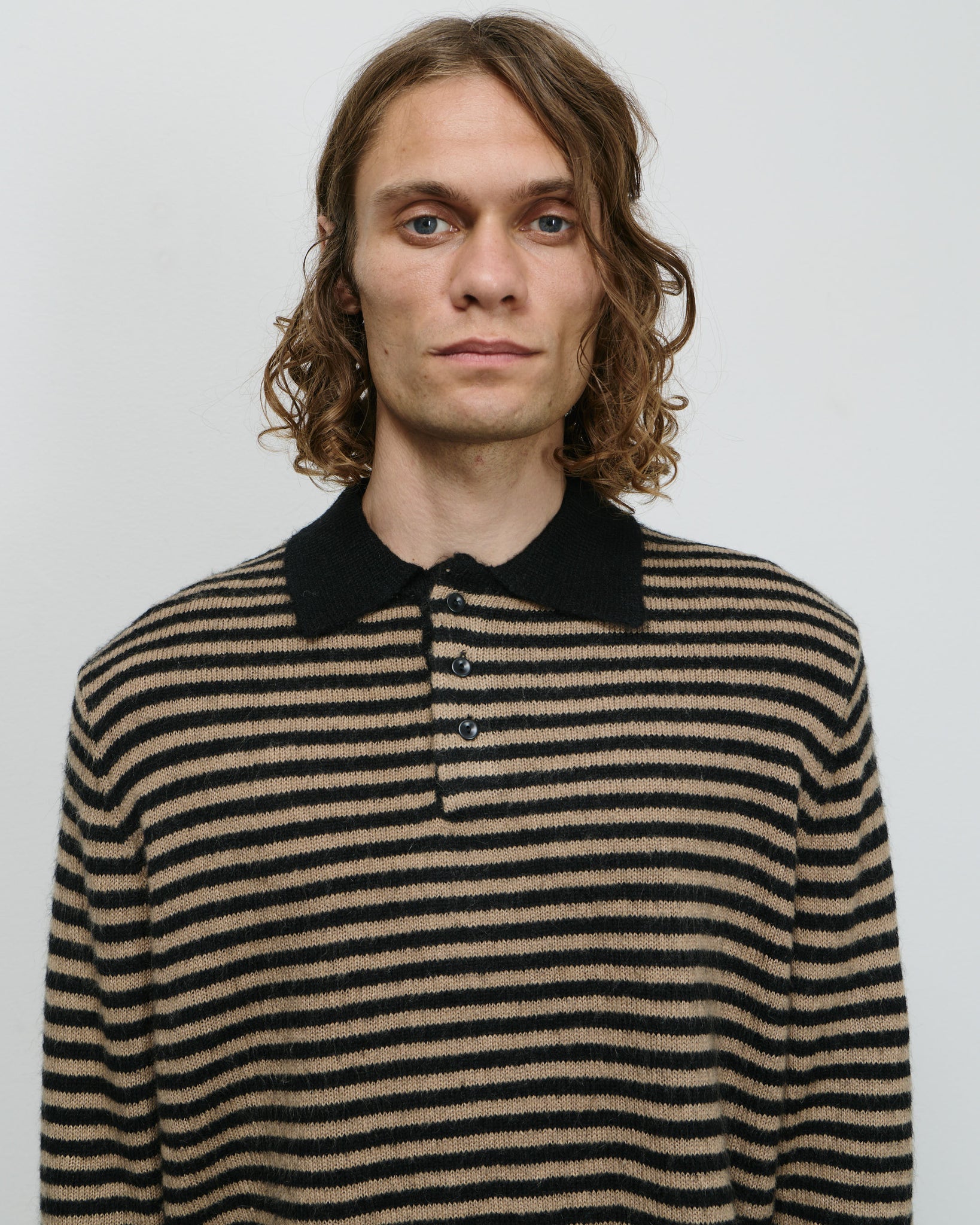 Stripe Leigh Polo - Black/Parchment