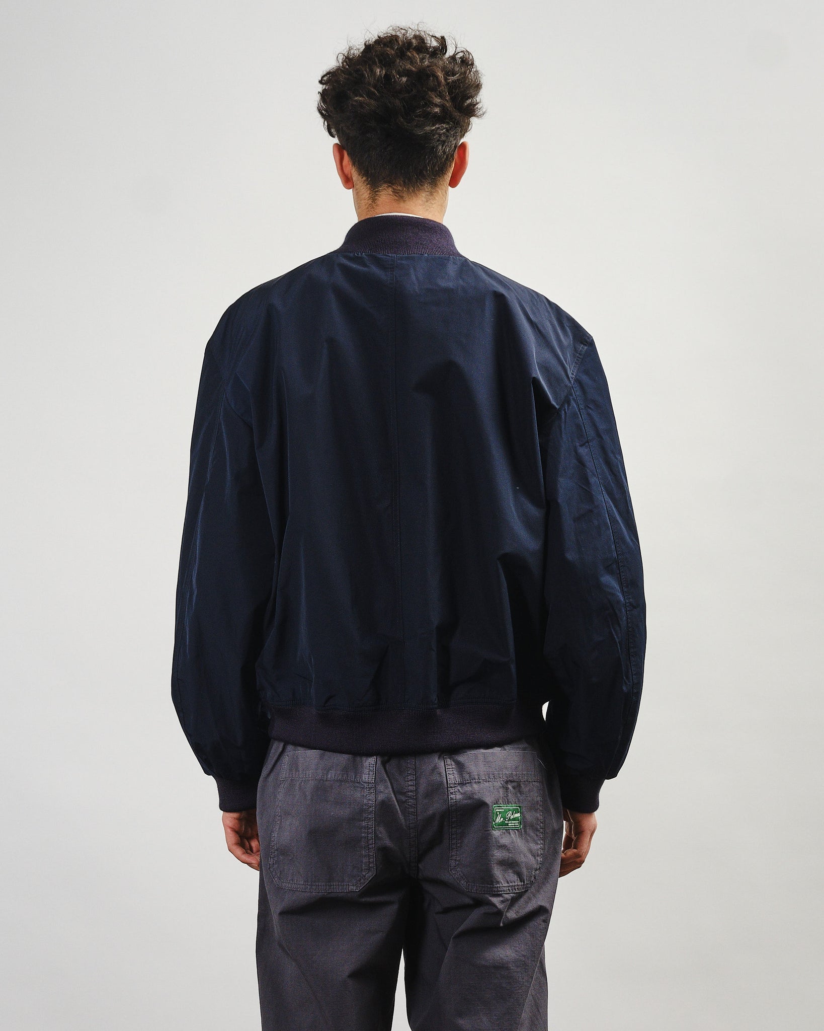 Rib Collar Blouson - Navy