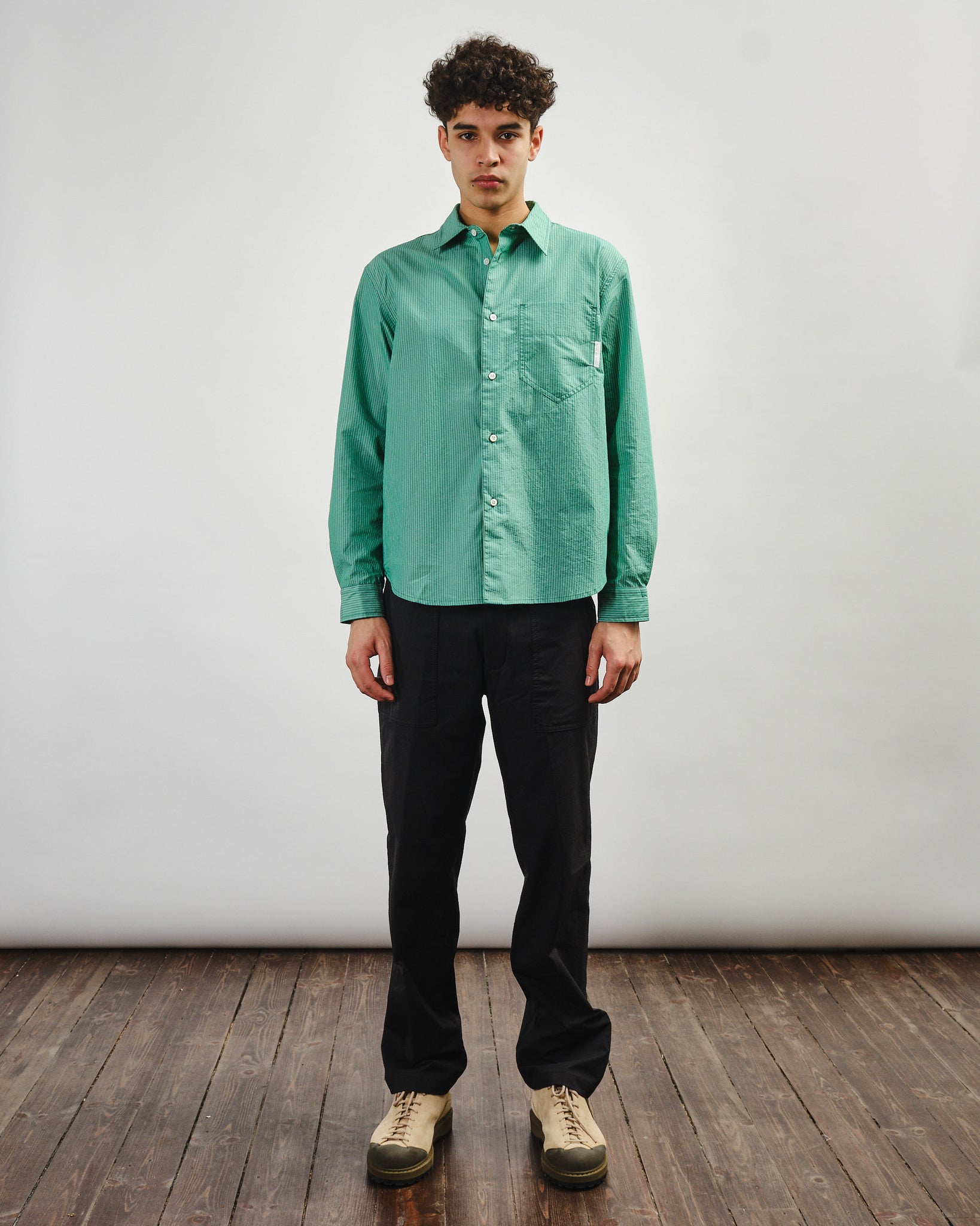 Washed CRP Classic Shirt - Green Stripe