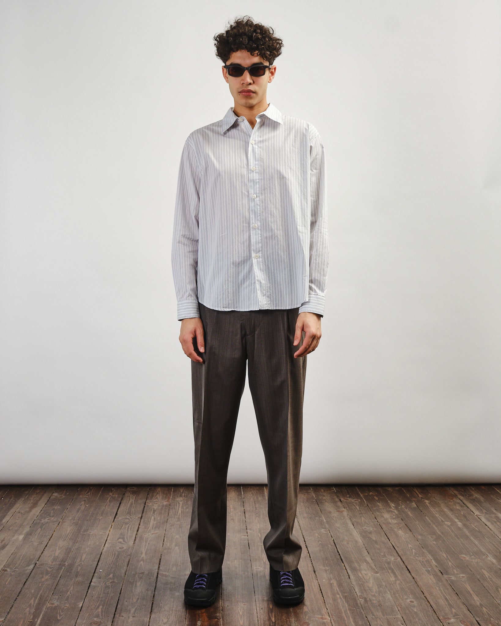 Service Trousers - Taupe Vintage Stripe