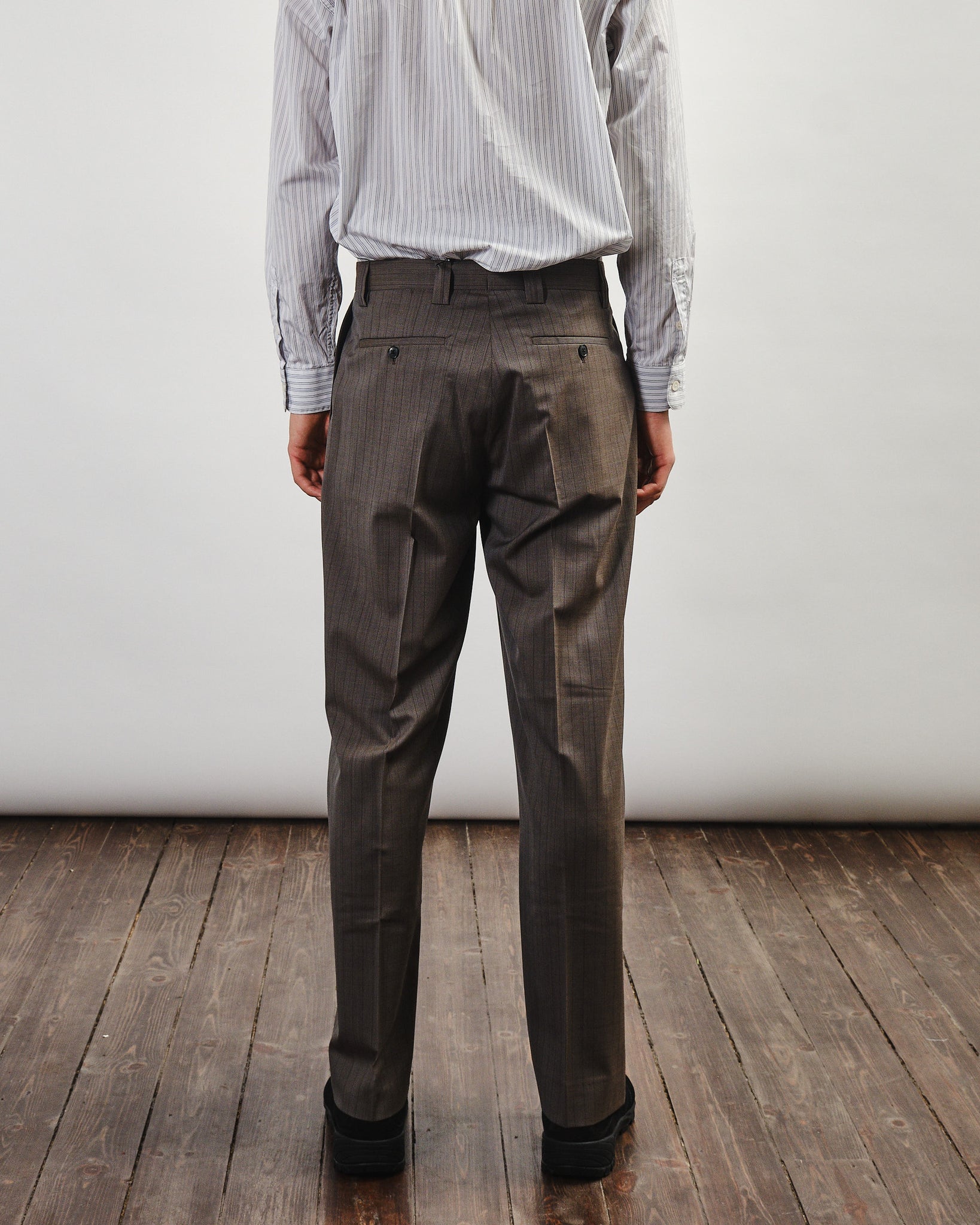 Service Trousers - Taupe Vintage Stripe