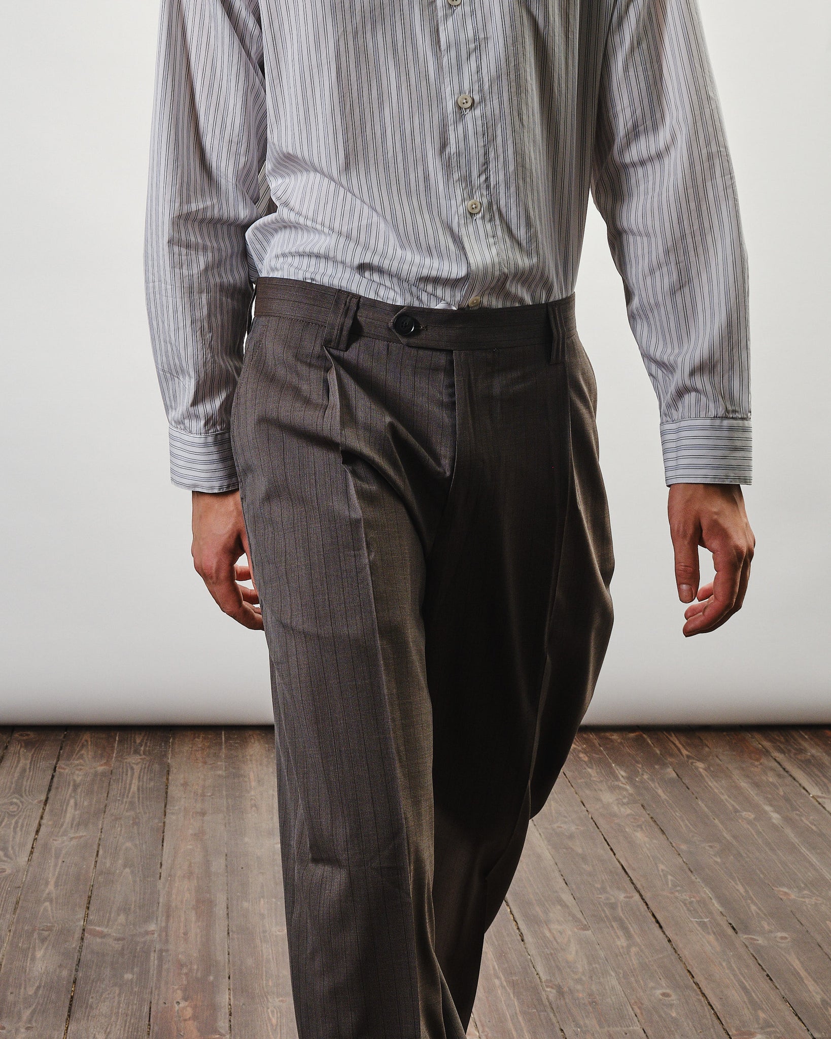 Service Trousers - Taupe Vintage Stripe