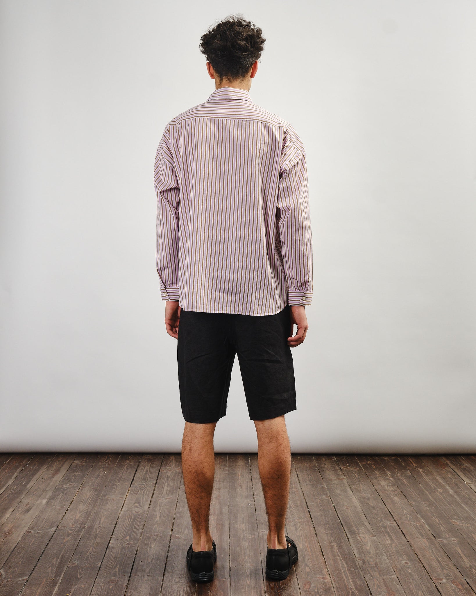 Pleated Linen Shorts - Black