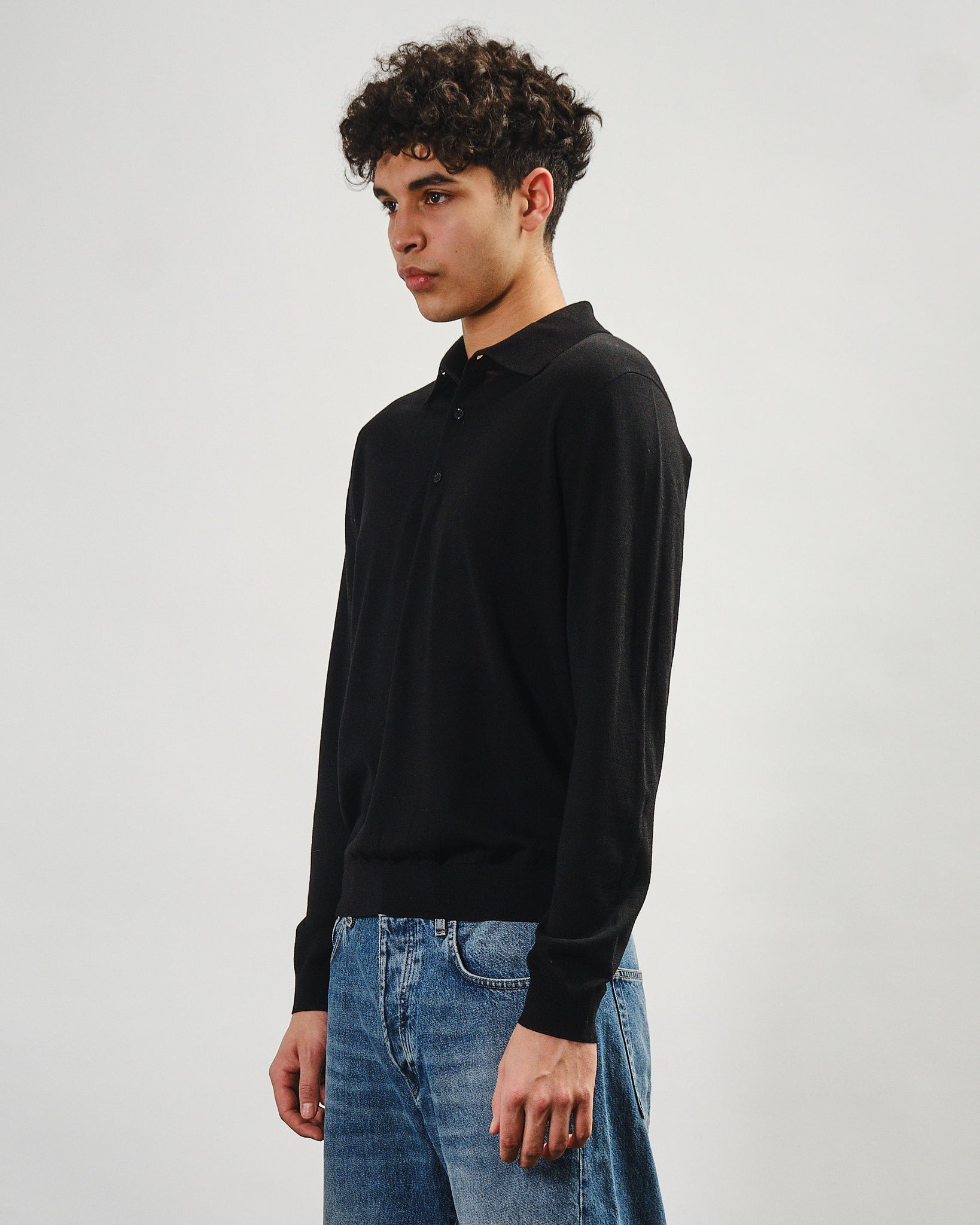 Merino Polo - Black