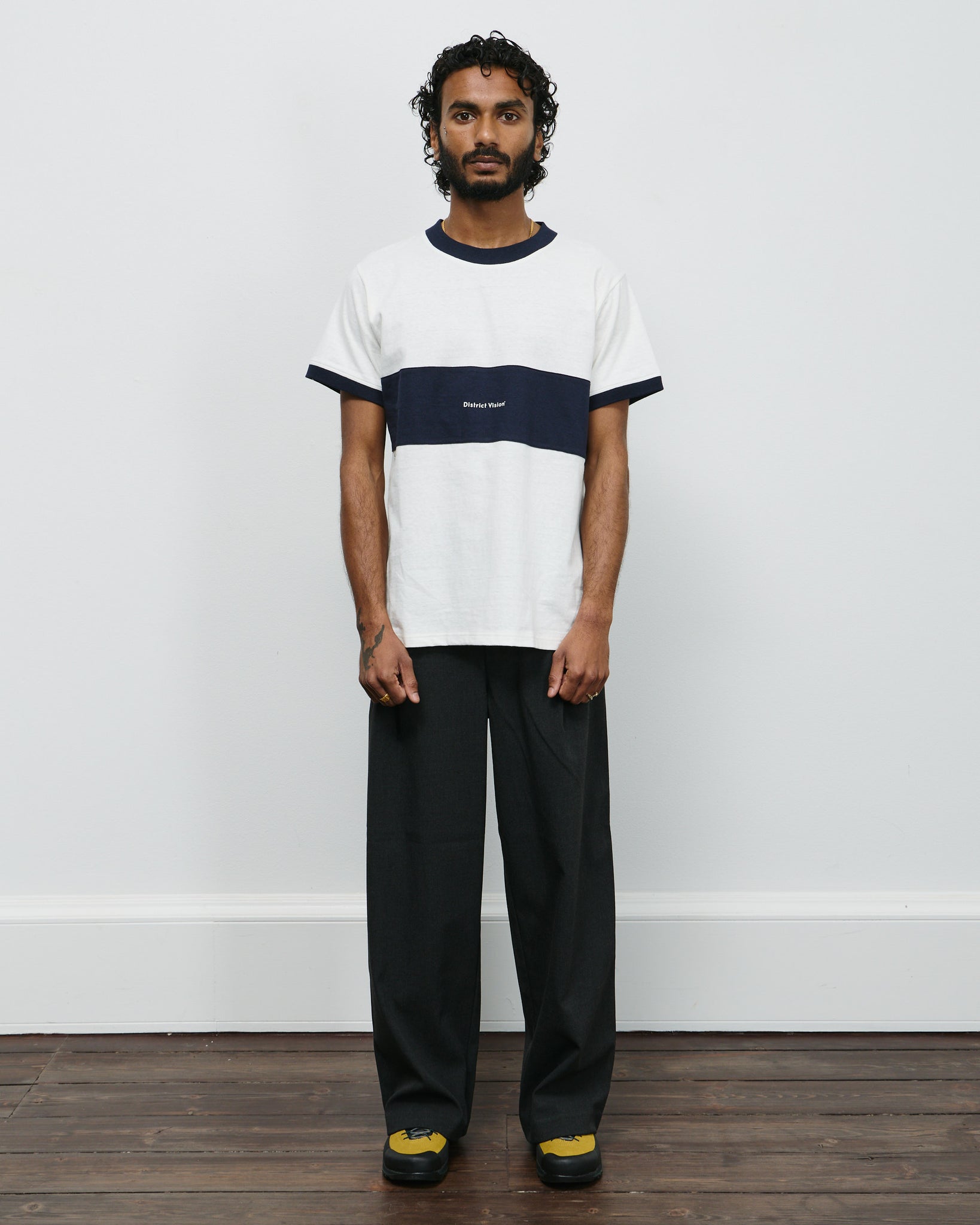 Japan Cotton Ringer Tee - Vintage White/Navy