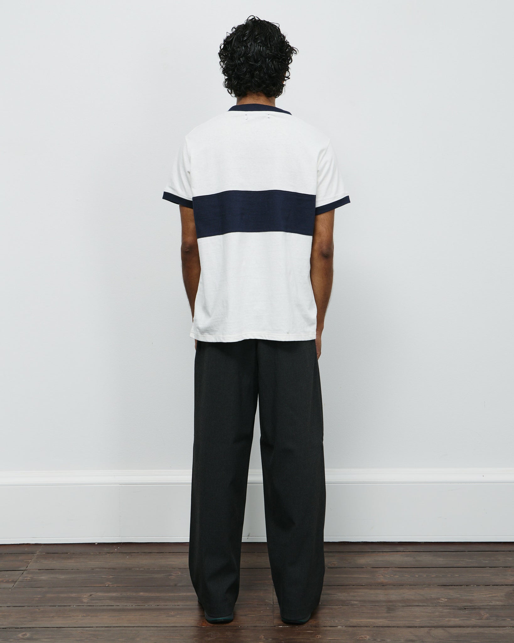 Japan Cotton Ringer Tee - Vintage White/Navy