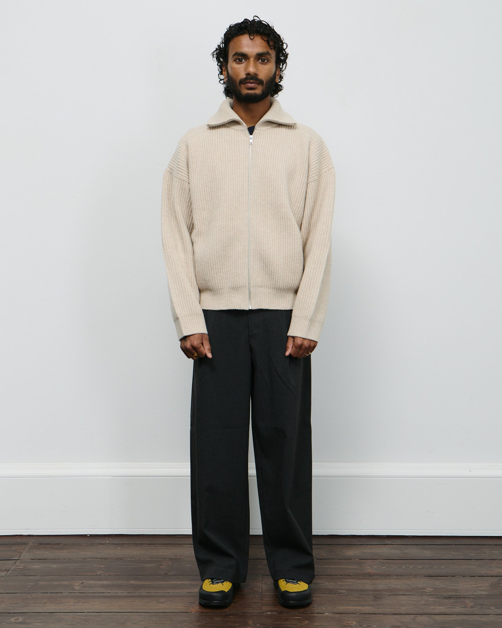 Vonarstraeti Zipped Sweater - Feather Grey