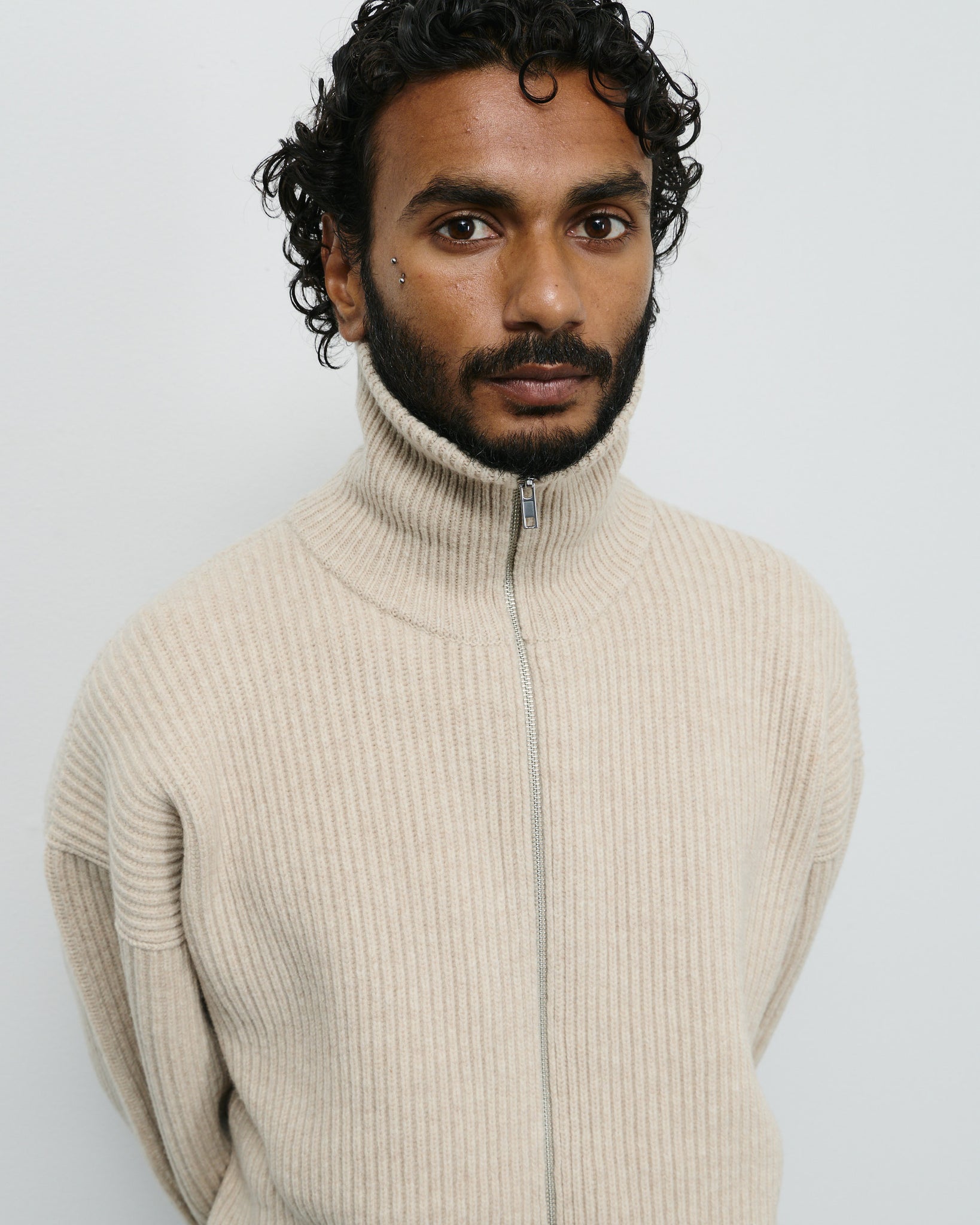 Vonarstraeti Zipped Sweater - Feather Grey