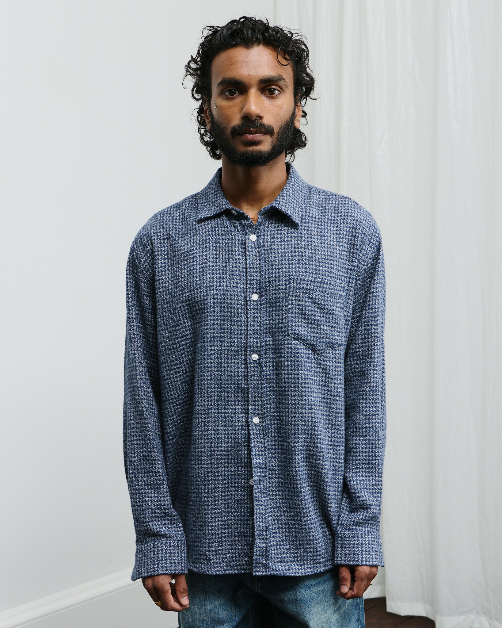 Cotton Mouline Shirt - Blue