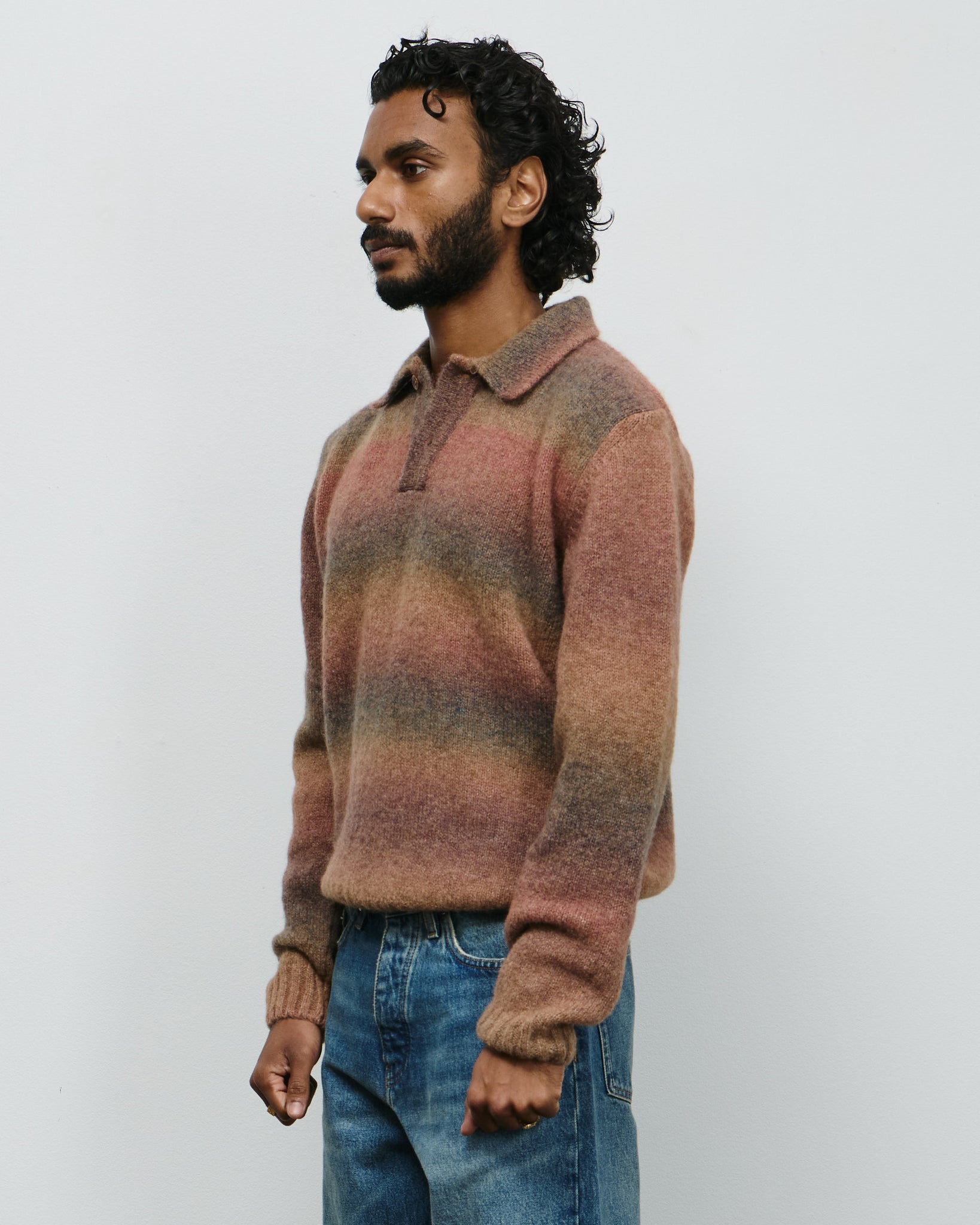 Alpaca LS Knit Polo - Brown