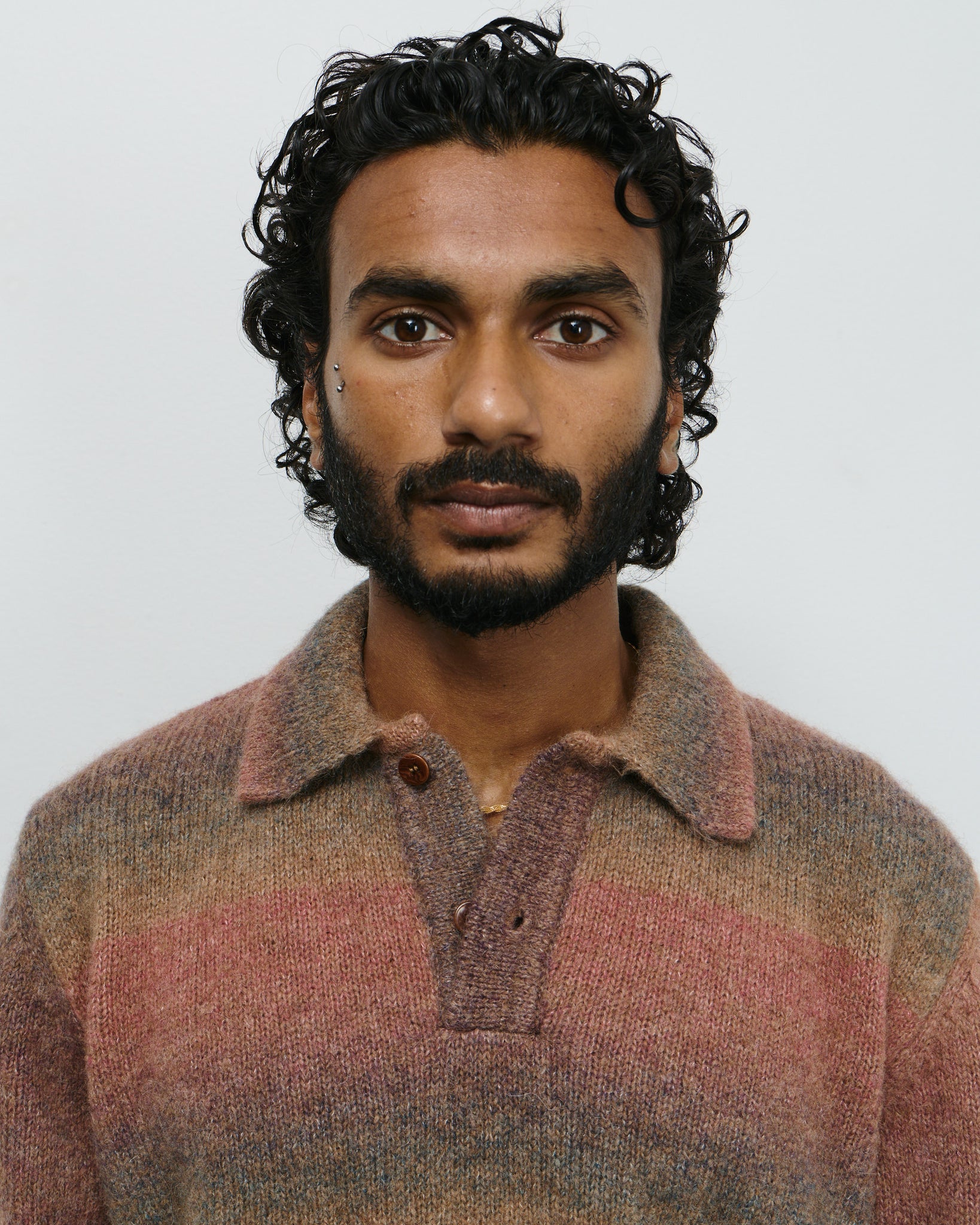 Alpaca LS Knit Polo - Brown