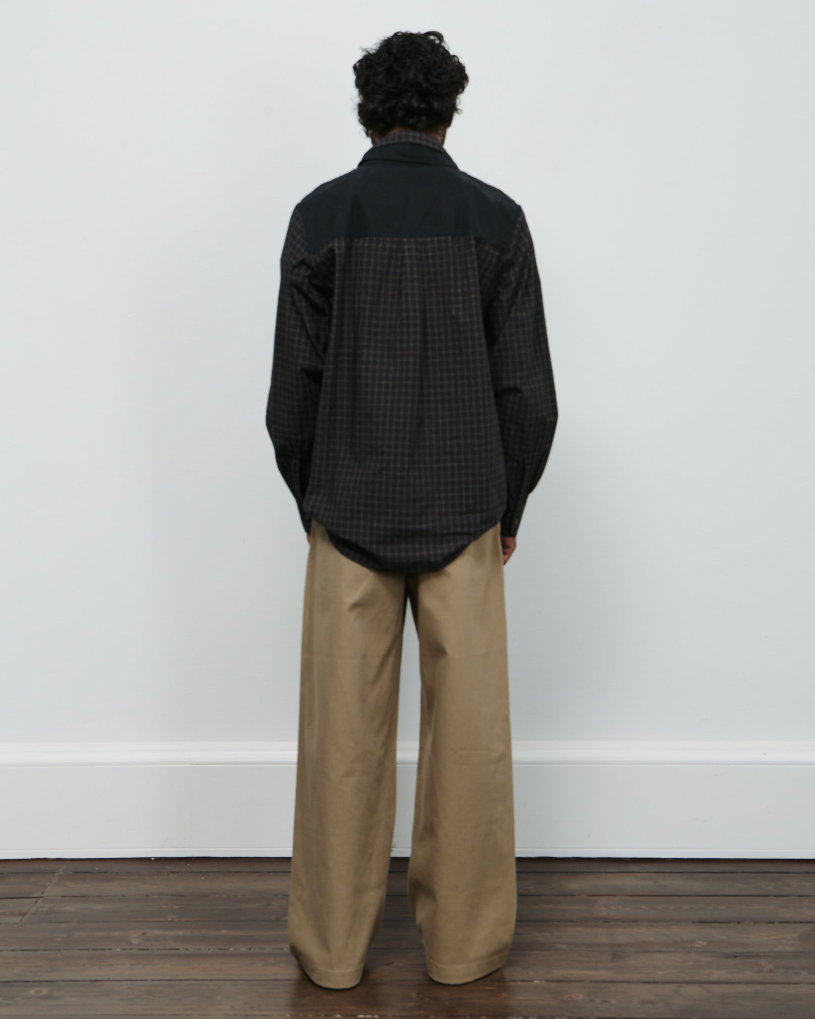 Double Borrowed Shirt - Black Faux Lumberjack Check