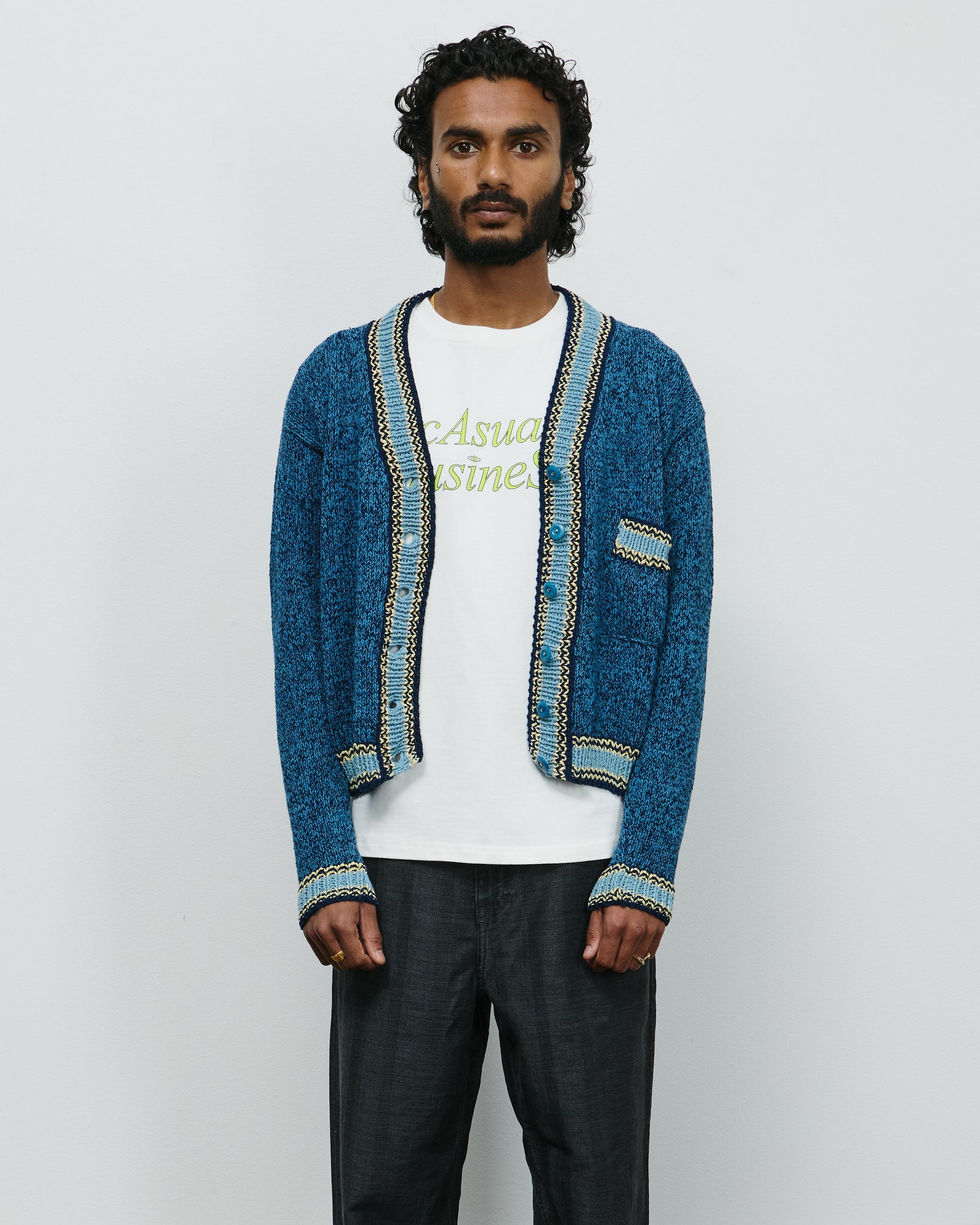 Bulb Cardigan Knit - Twisted Indigo