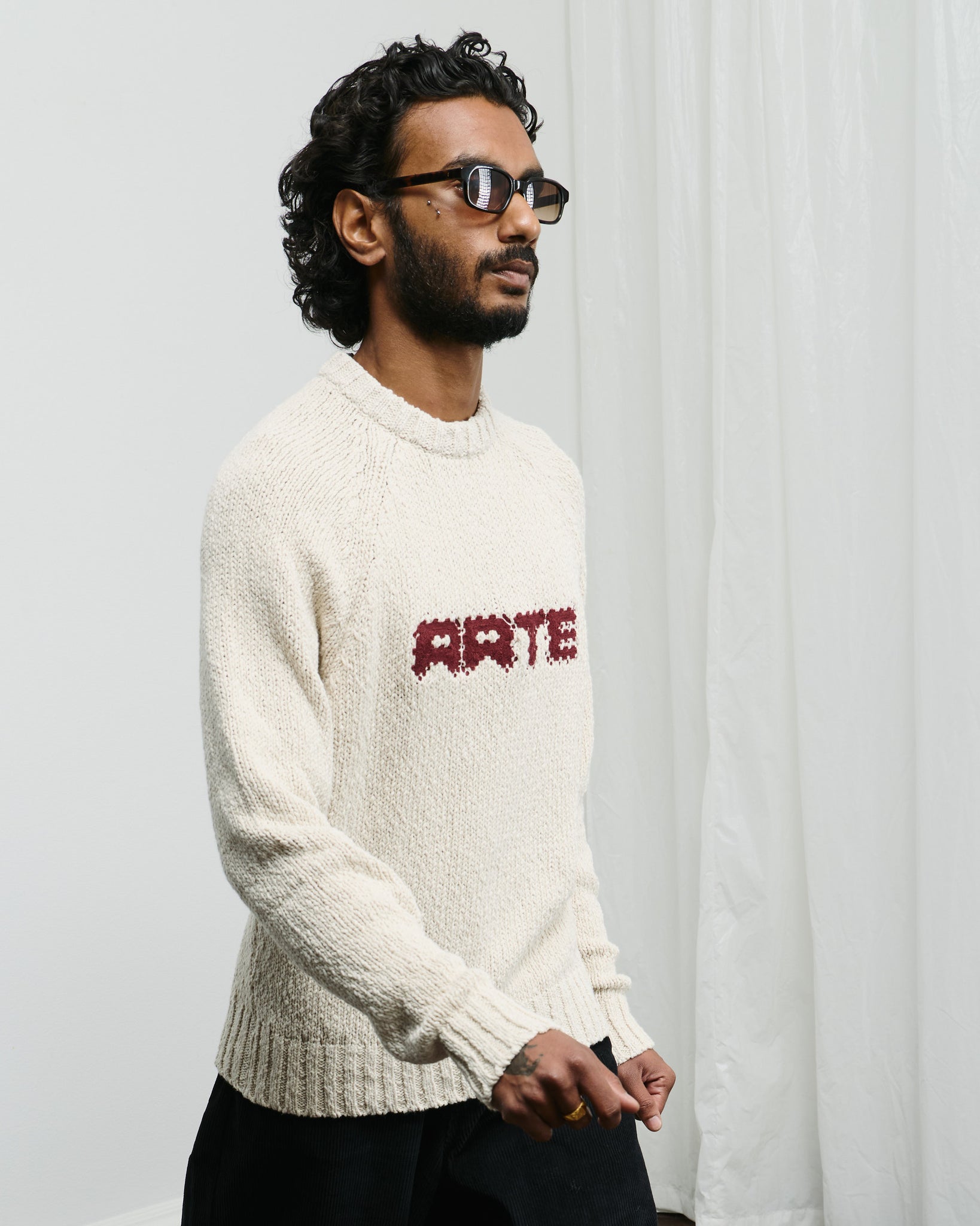 Pixel Front Knit - Cream
