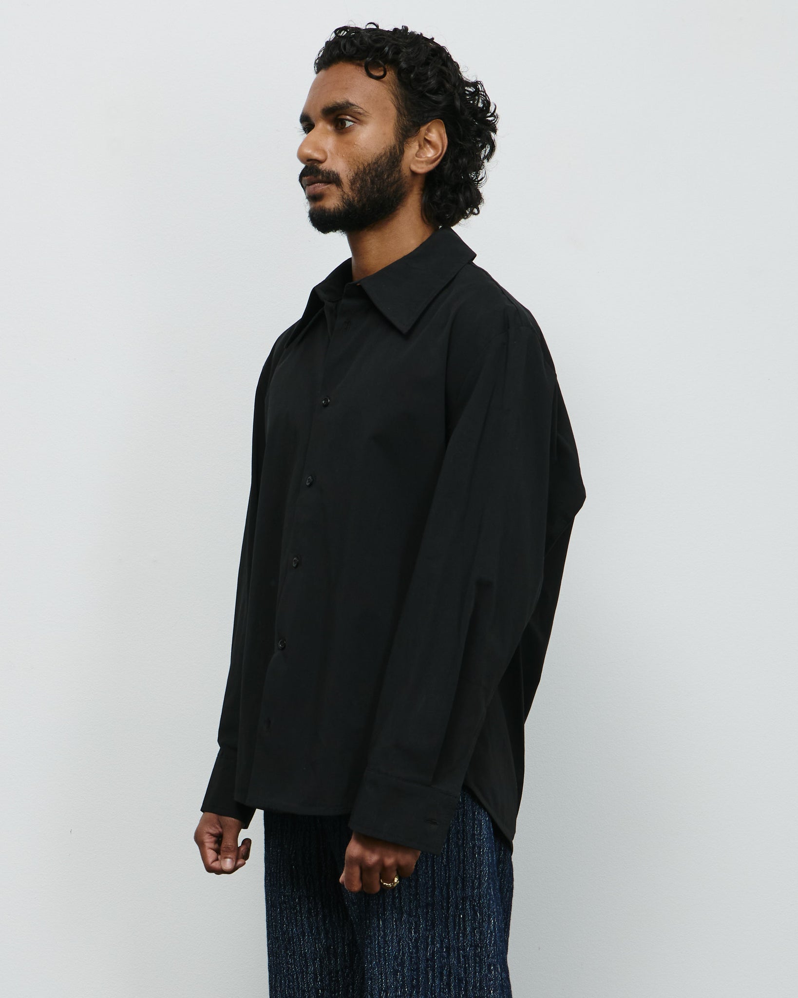 Trino Shirt - Black Fine Poplin