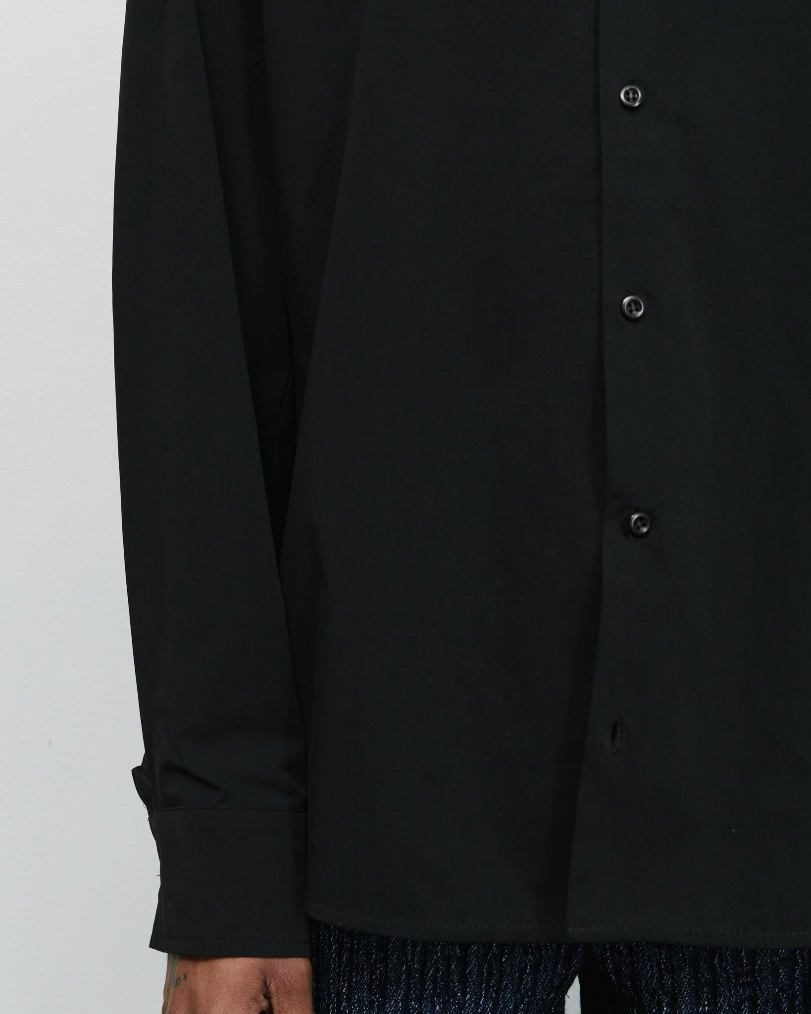 Trino Shirt - Black Fine Poplin