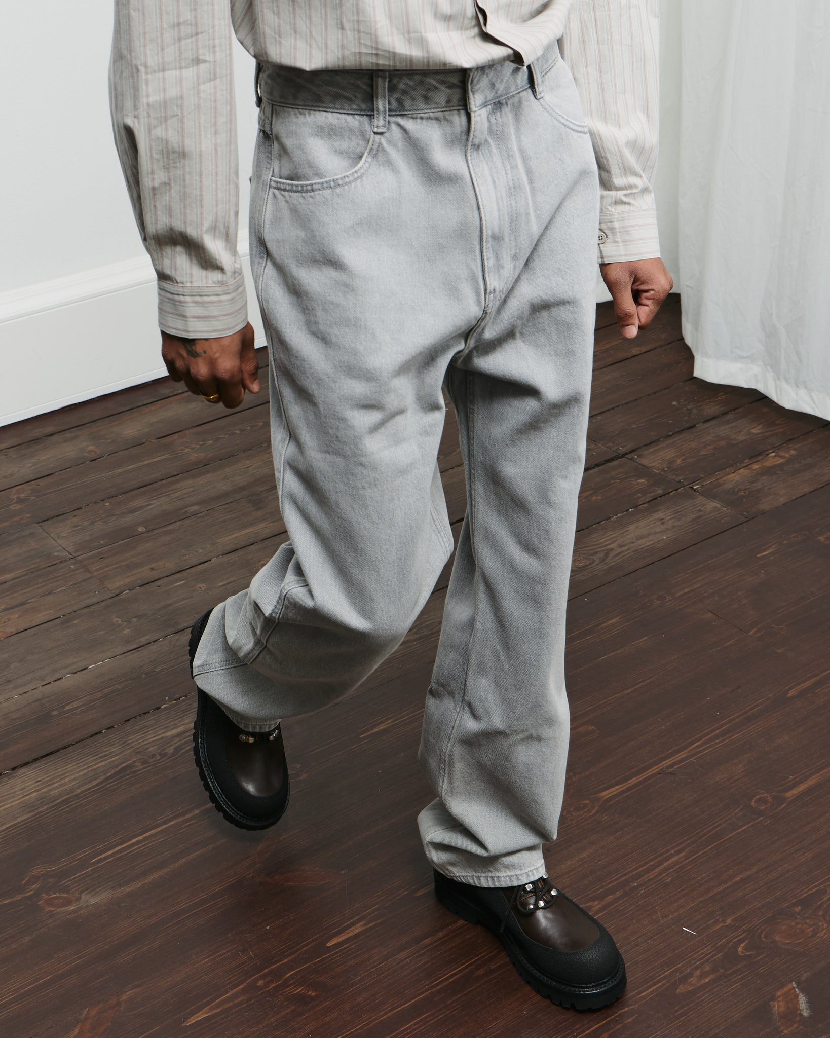 Mens Color Indigo Denim - Grey