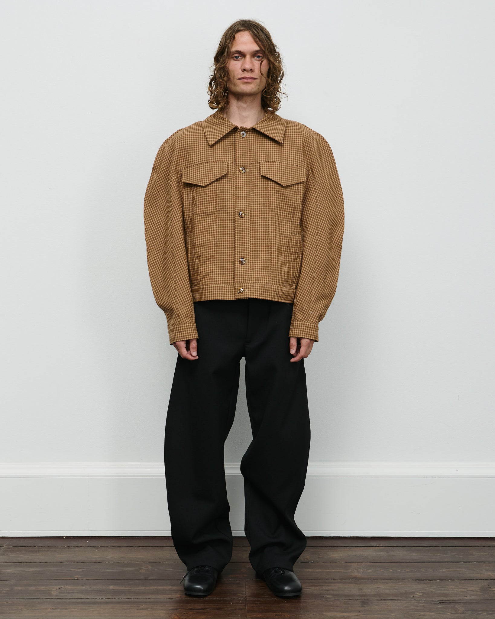 Matthieu Jacket - Fine Check Tan