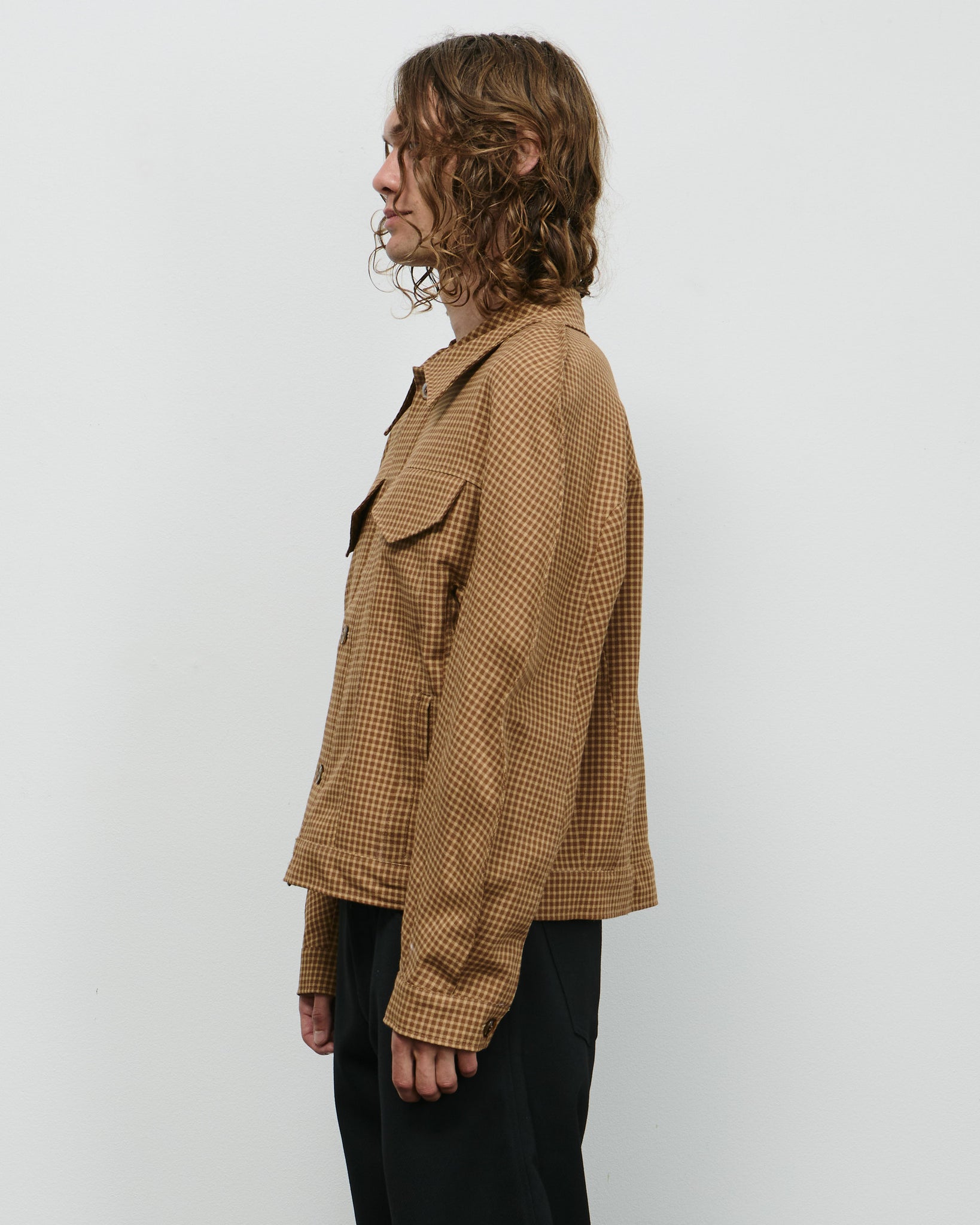 Matthieu Jacket - Fine Check Tan