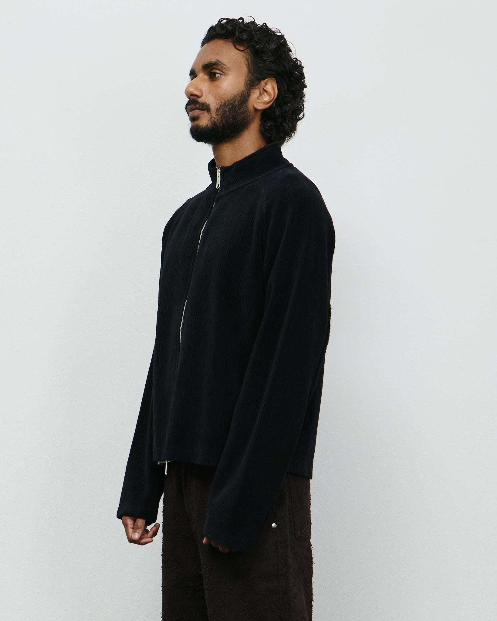 Leisure Zip Up - Black Jersey Cord
