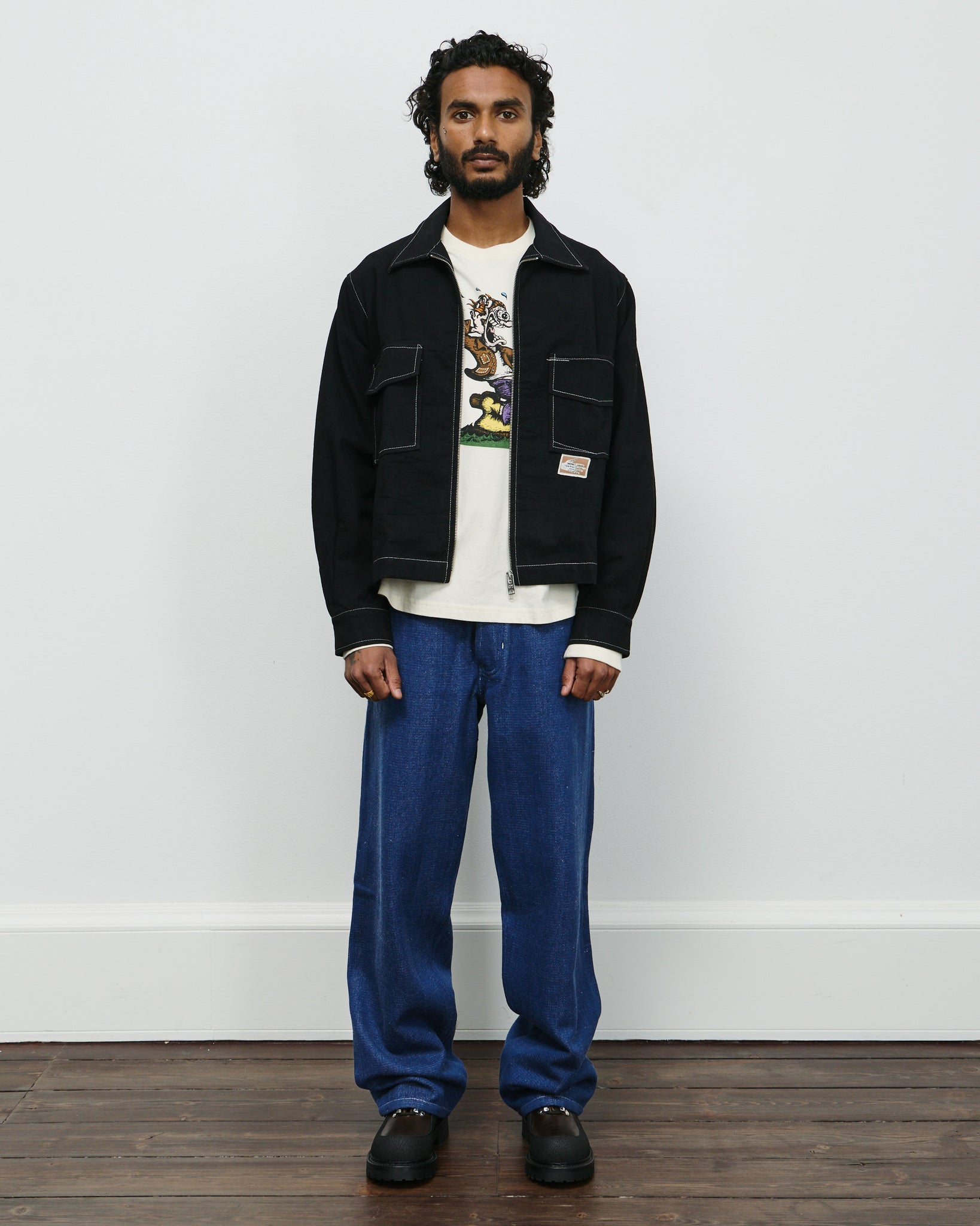 555 Jacket - Black Wonky Wear