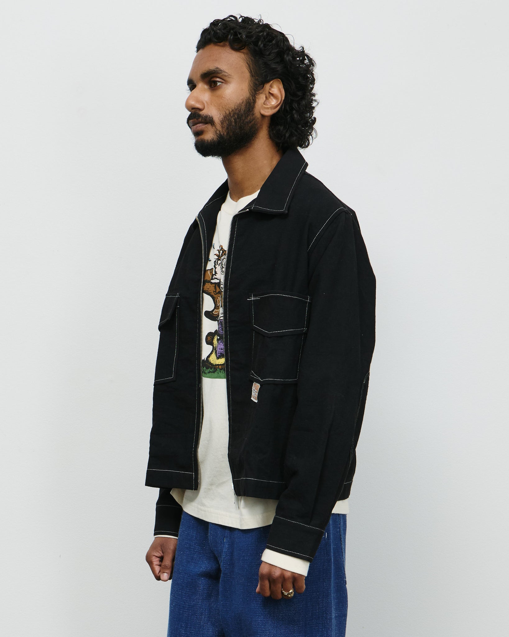 555 Jacket - Black Wonky Wear