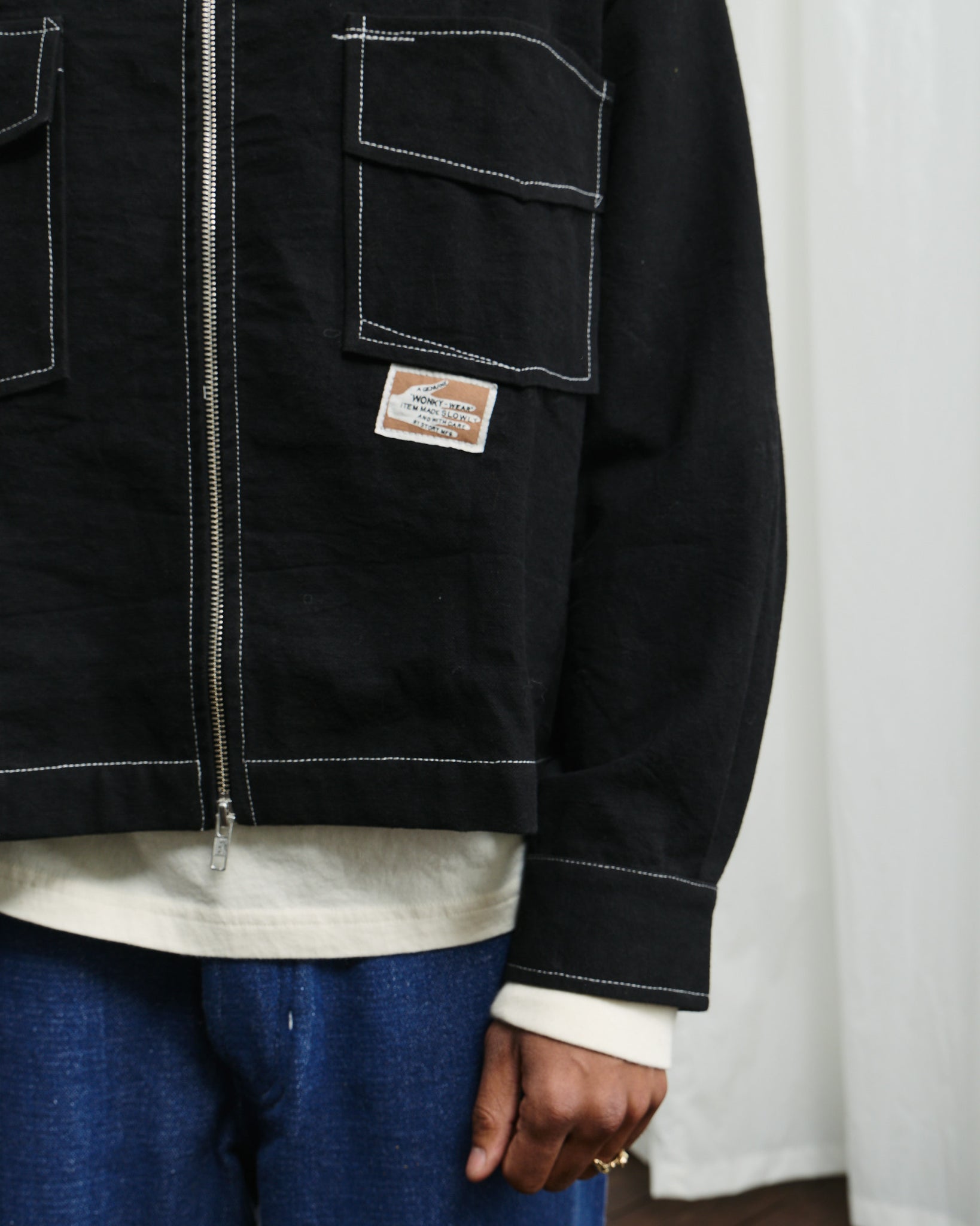 555 Jacket - Black Wonky Wear