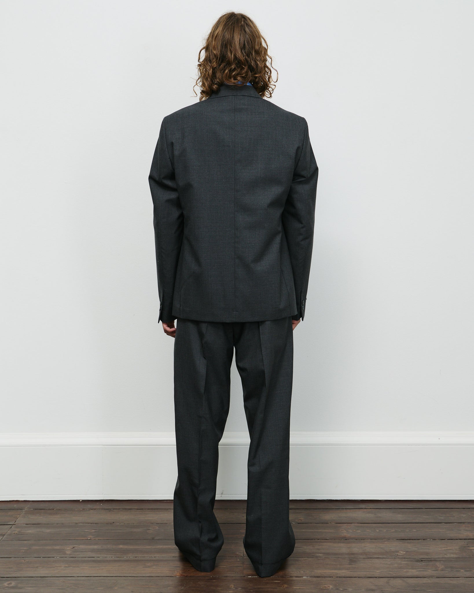 Patch Pocket Blazer - Grey Worsted Wool