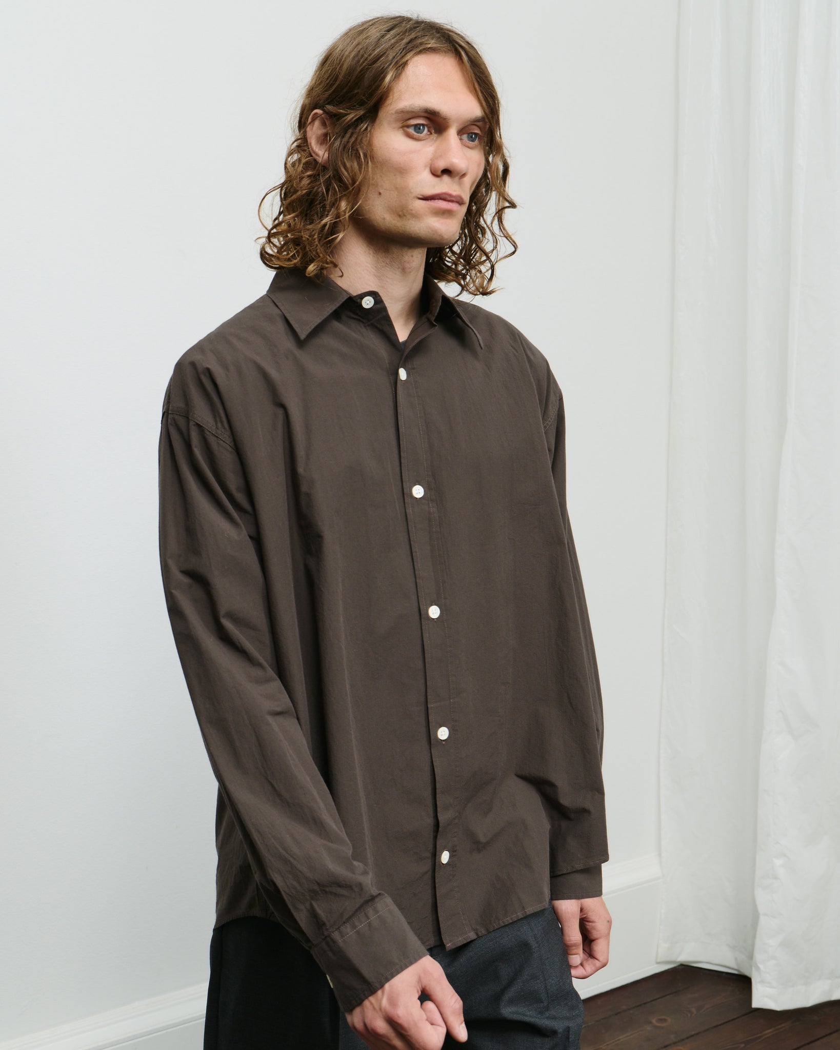 Network Shirt - Brown Micro Structure