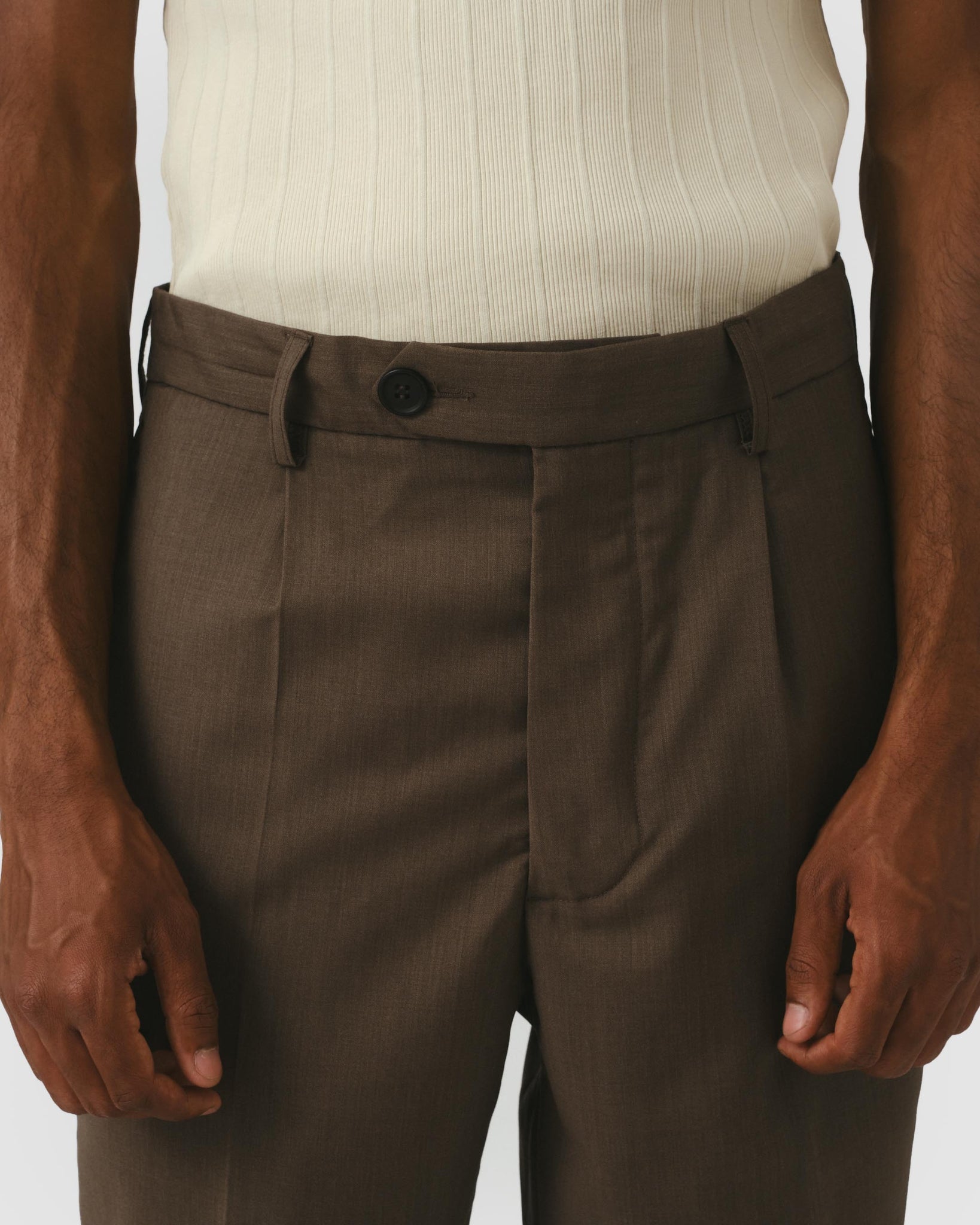 Formal Trousers - Mud Tropical Wool