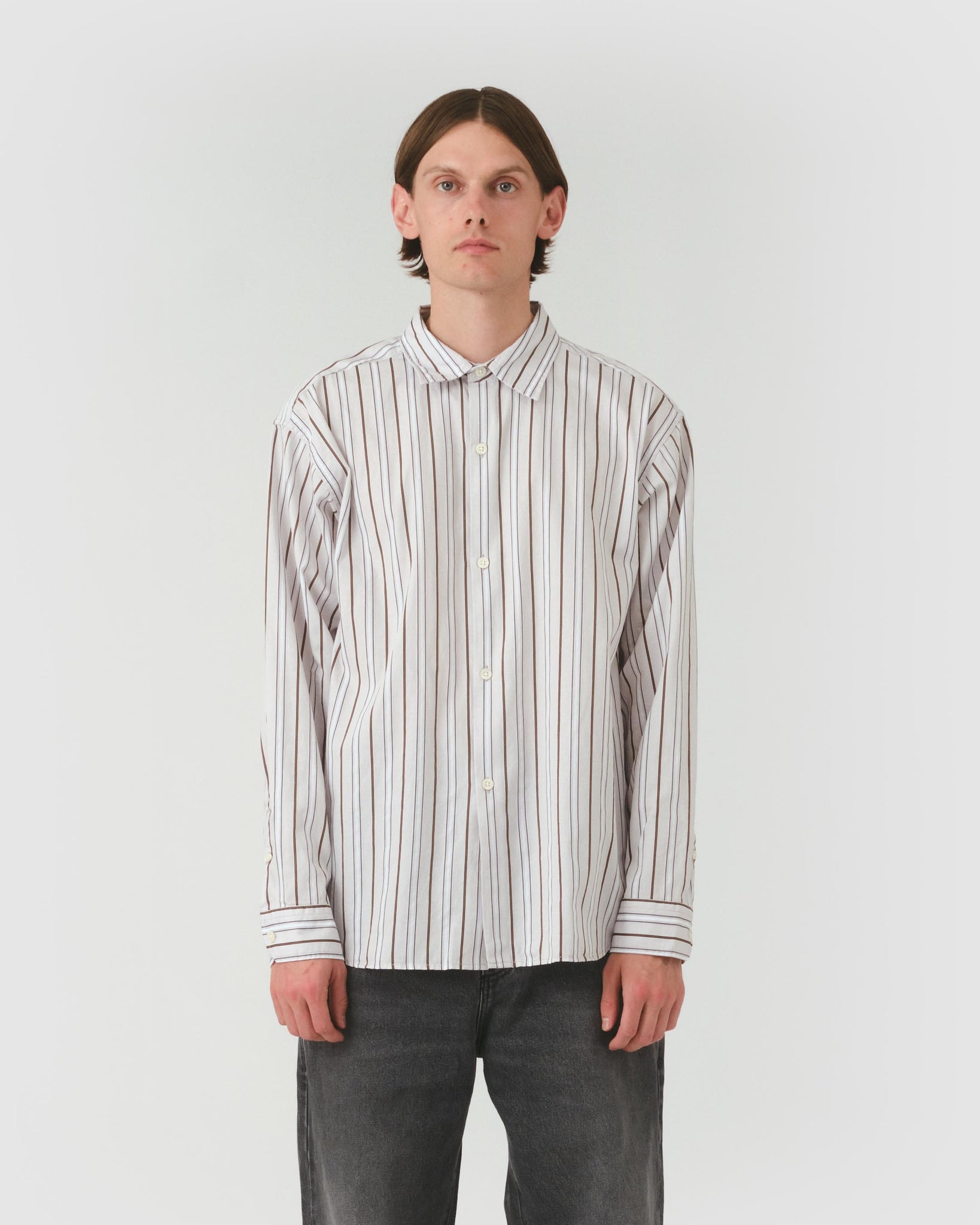 Generous Shirt - Vintage Brown Stripe