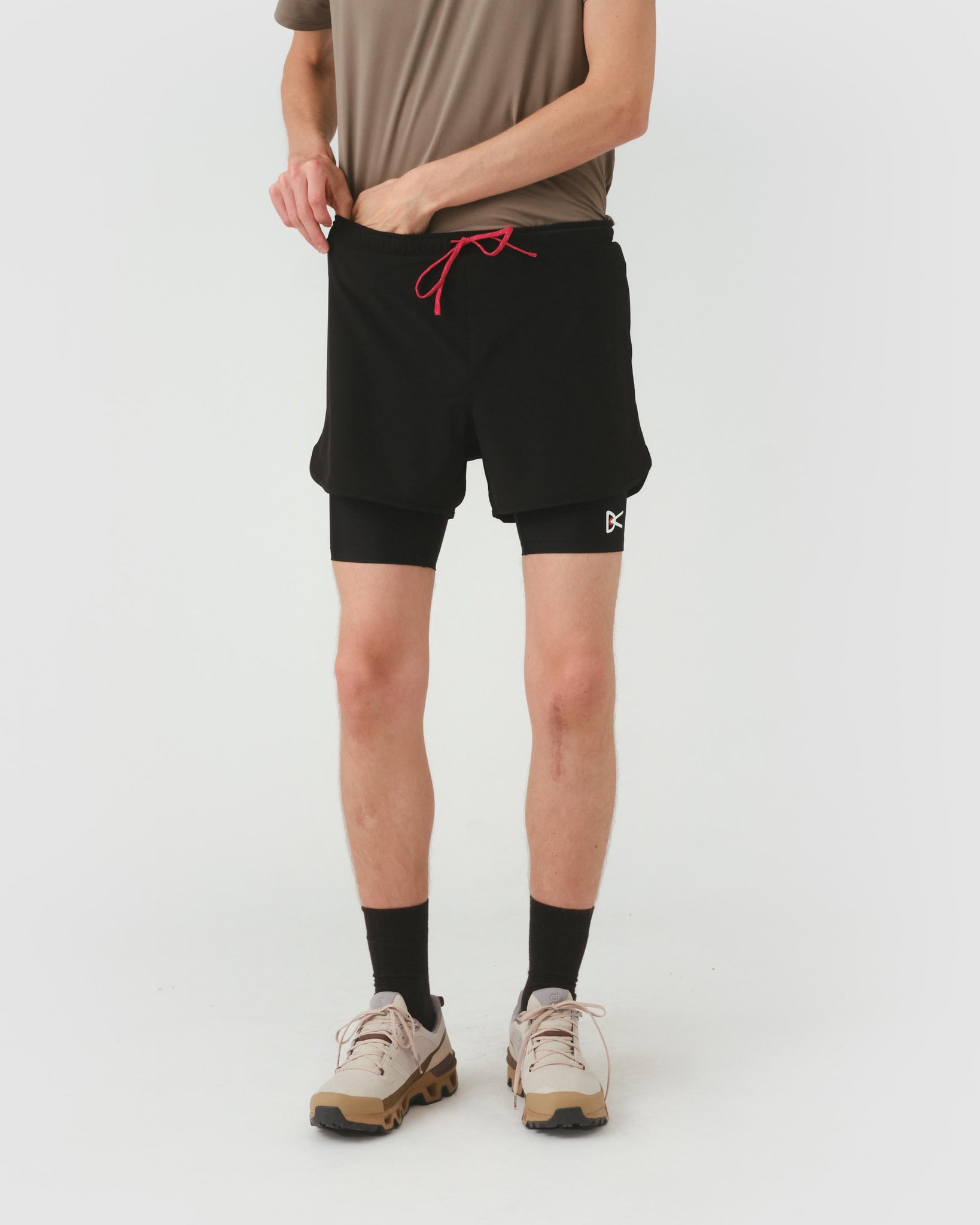 Layered Pocketed Trail Shorts - Black