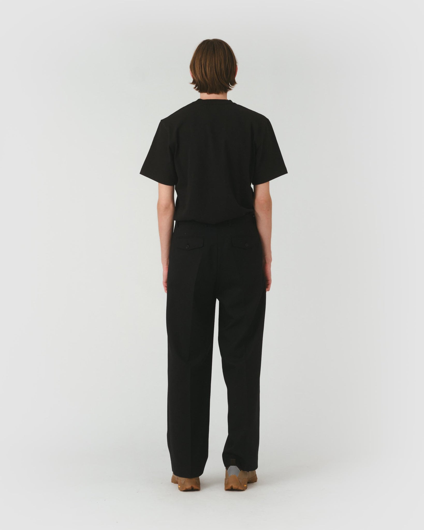 Wide Pleated Trouser - Black