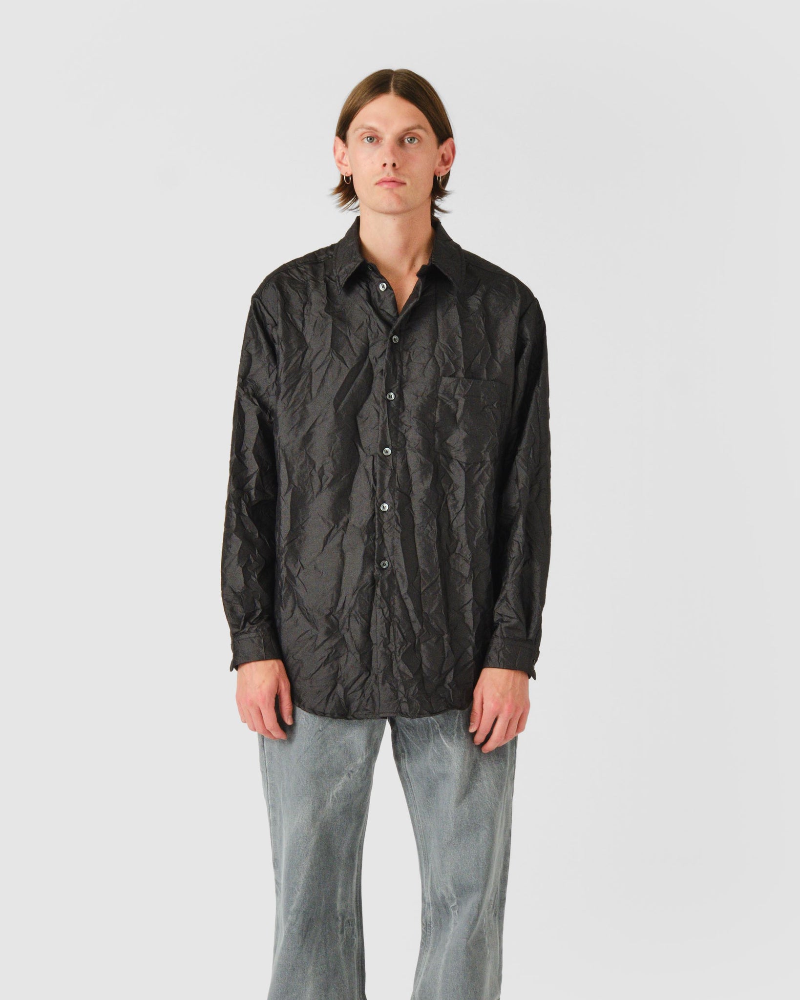 Nylon Classic Pocket Shirt - Black Tetri