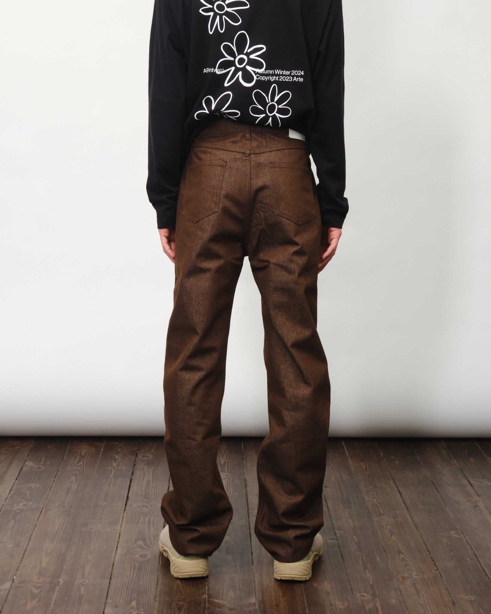 Mens Colored Straight Fit Denim - Brown