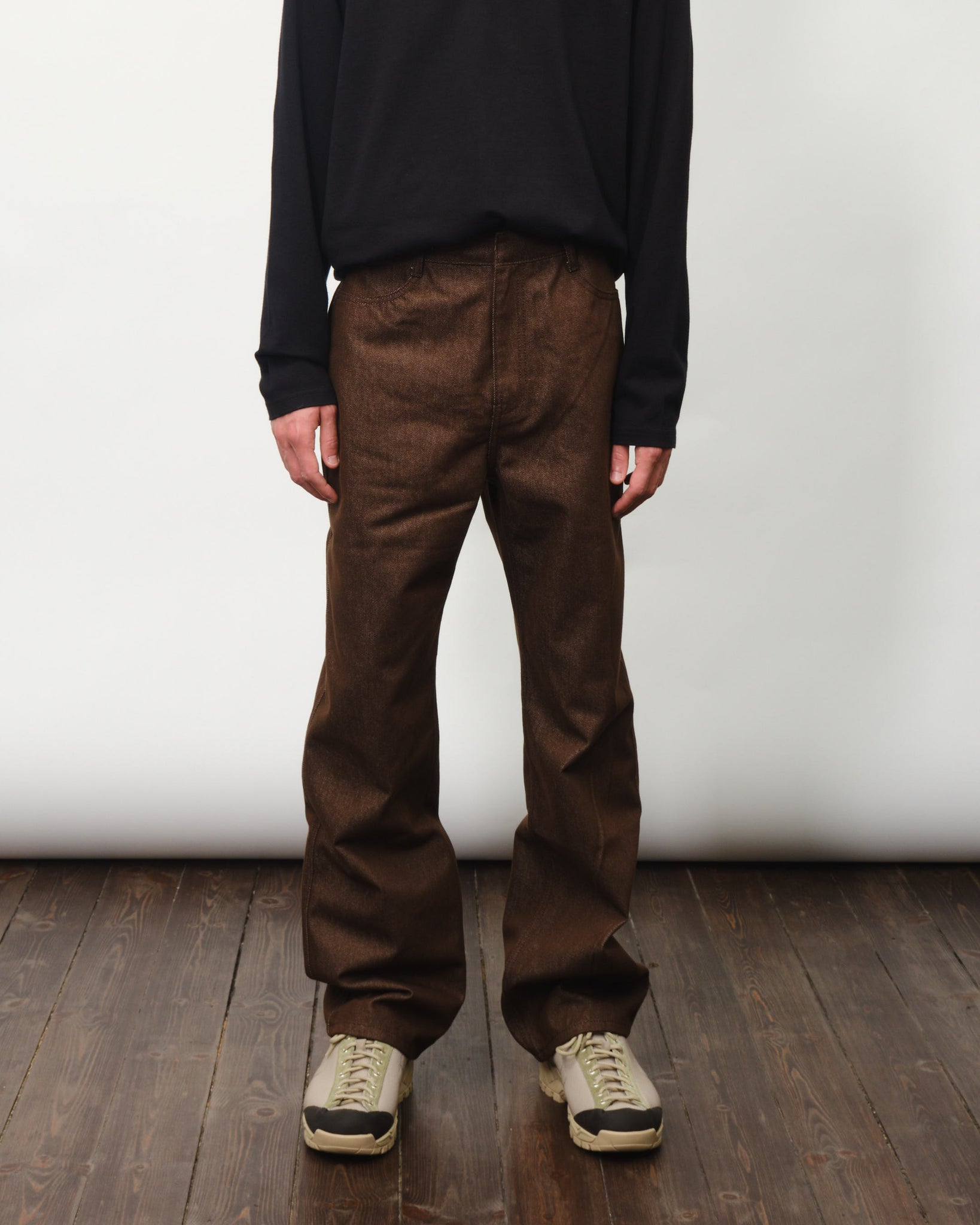 Mens Colored Straight Fit Denim - Brown