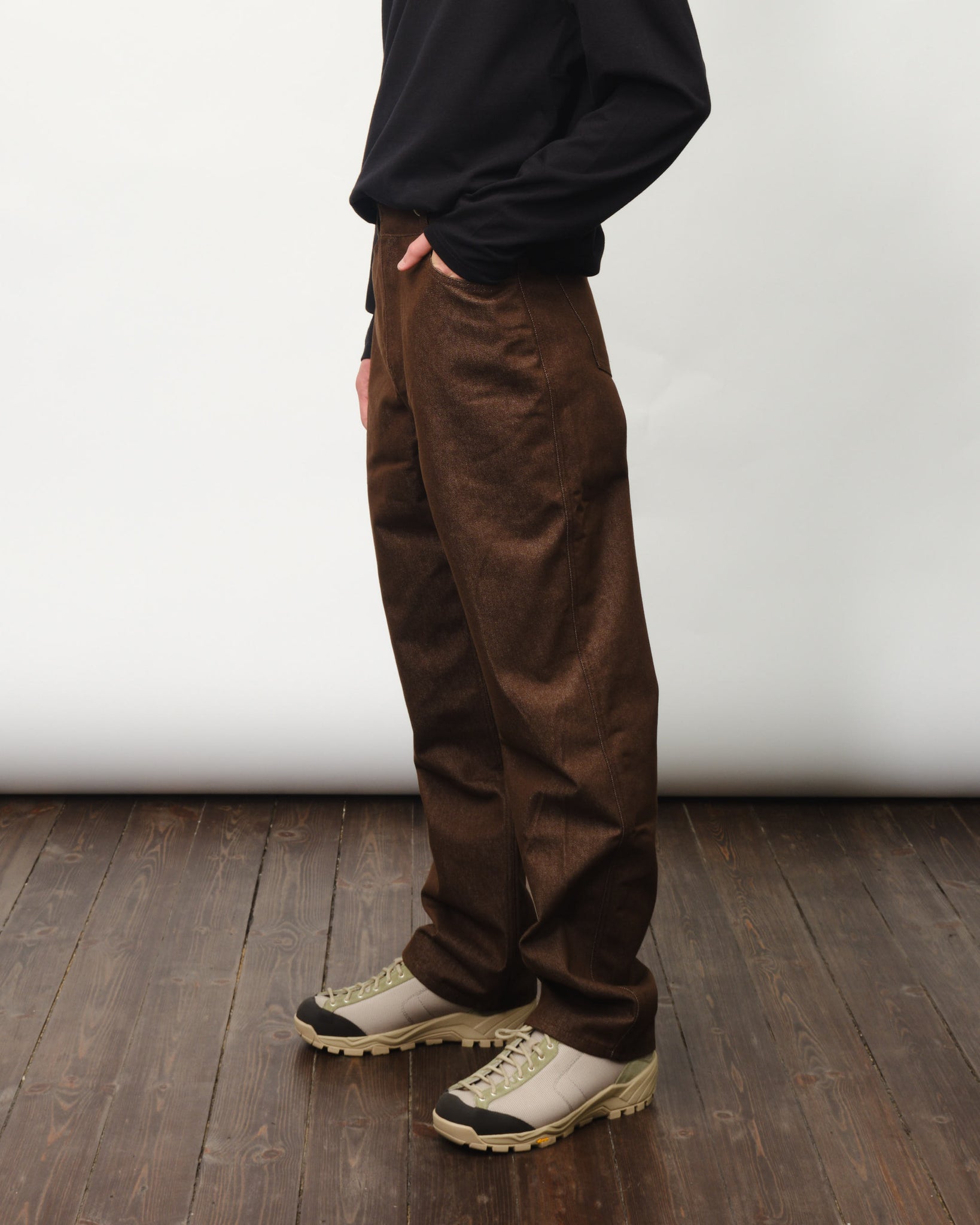 Mens Colored Straight Fit Denim - Brown