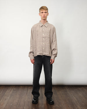 Priority Shirt - Brown Linen Check