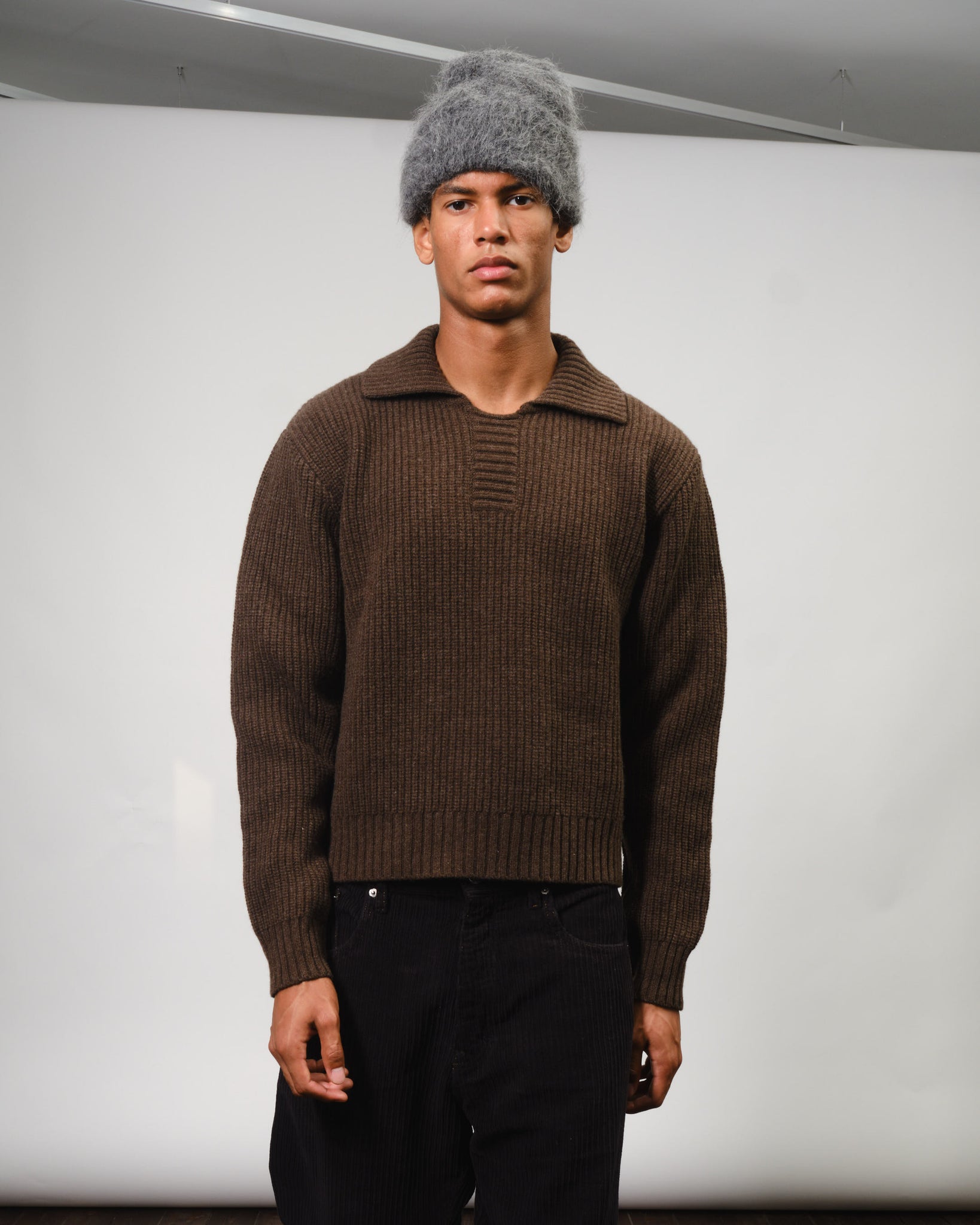 Collar Sweater - Dark Brown