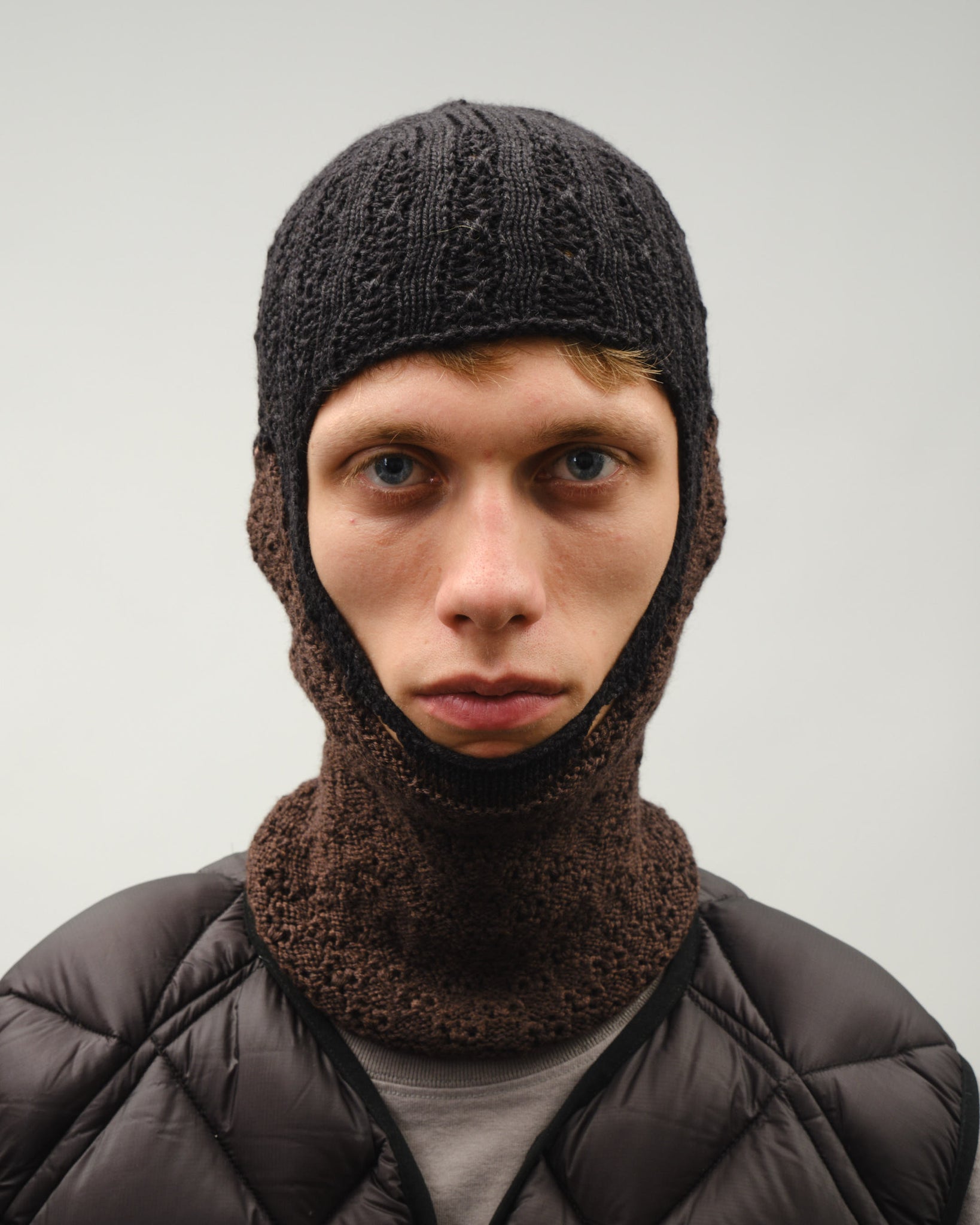 Flower Stitch Balaclava - Black