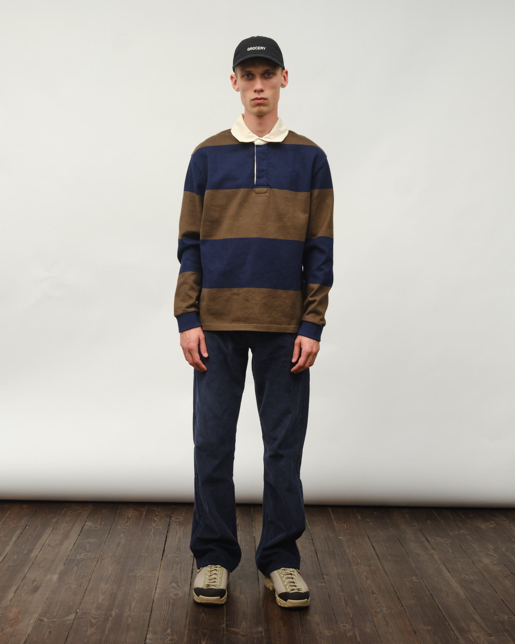 Another Rugby Polo 1.0 - Navy Brown Stripe