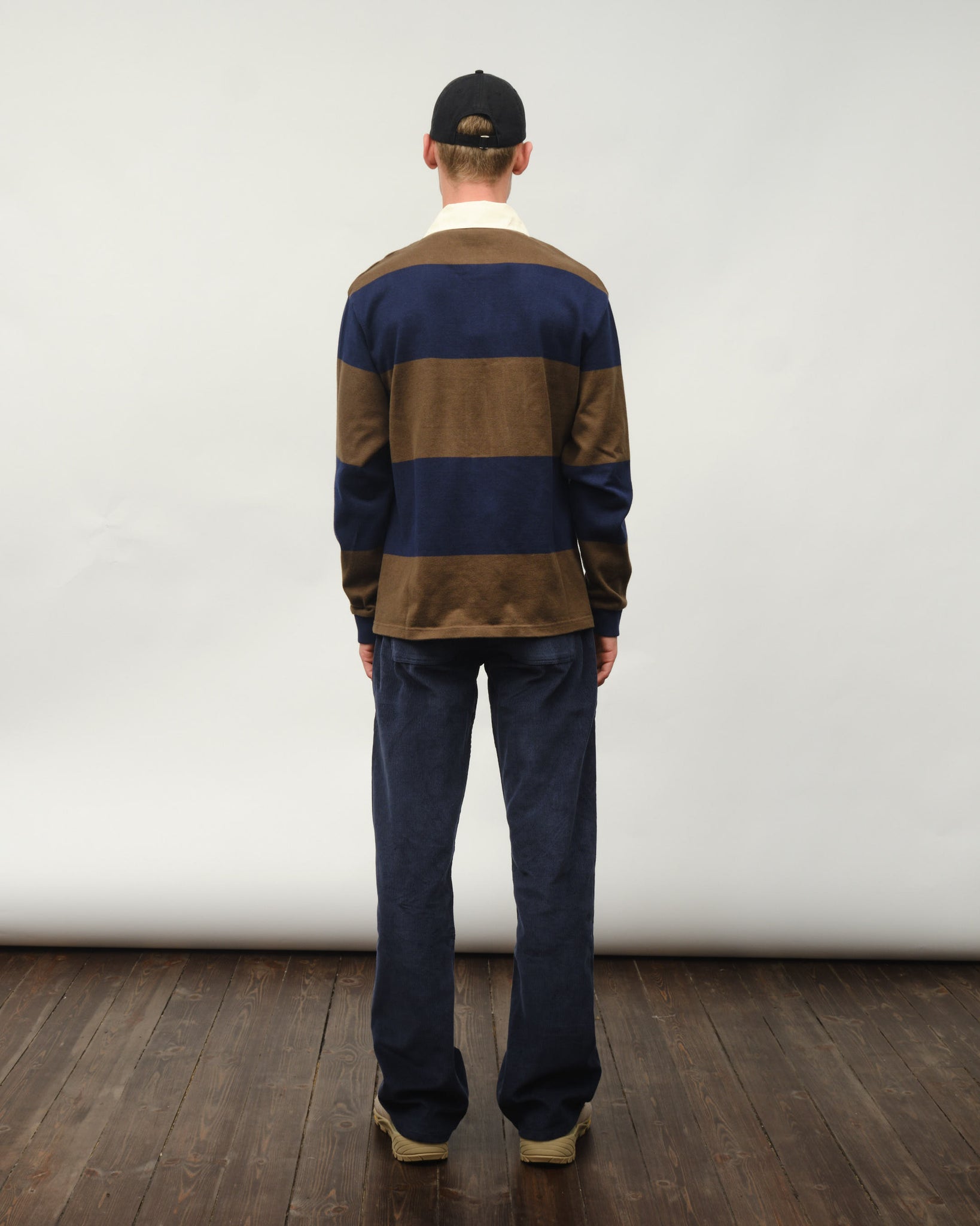 Another Rugby Polo 1.0 - Navy Brown Stripe