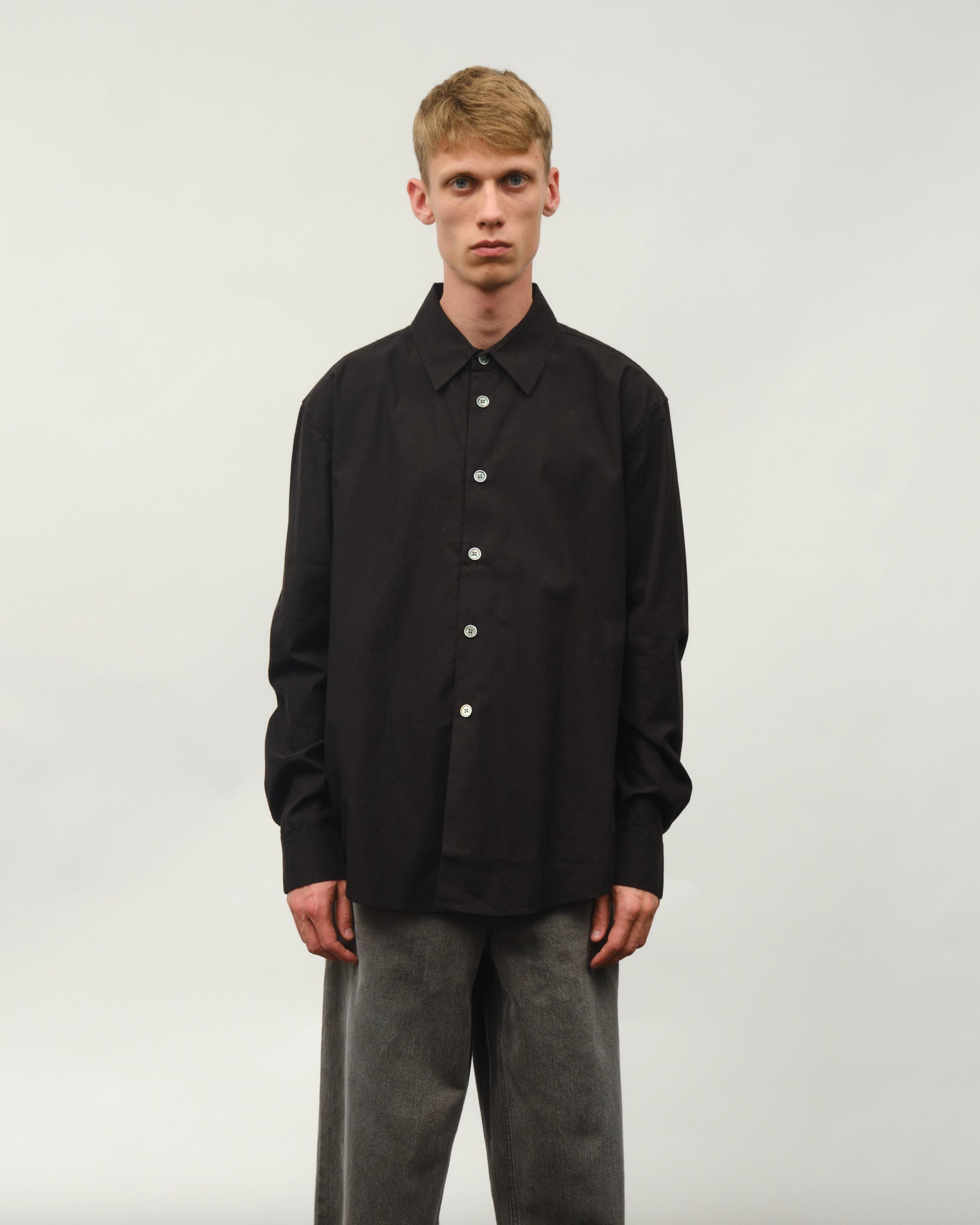 Beyond Shirt - Black Liquid Poplin