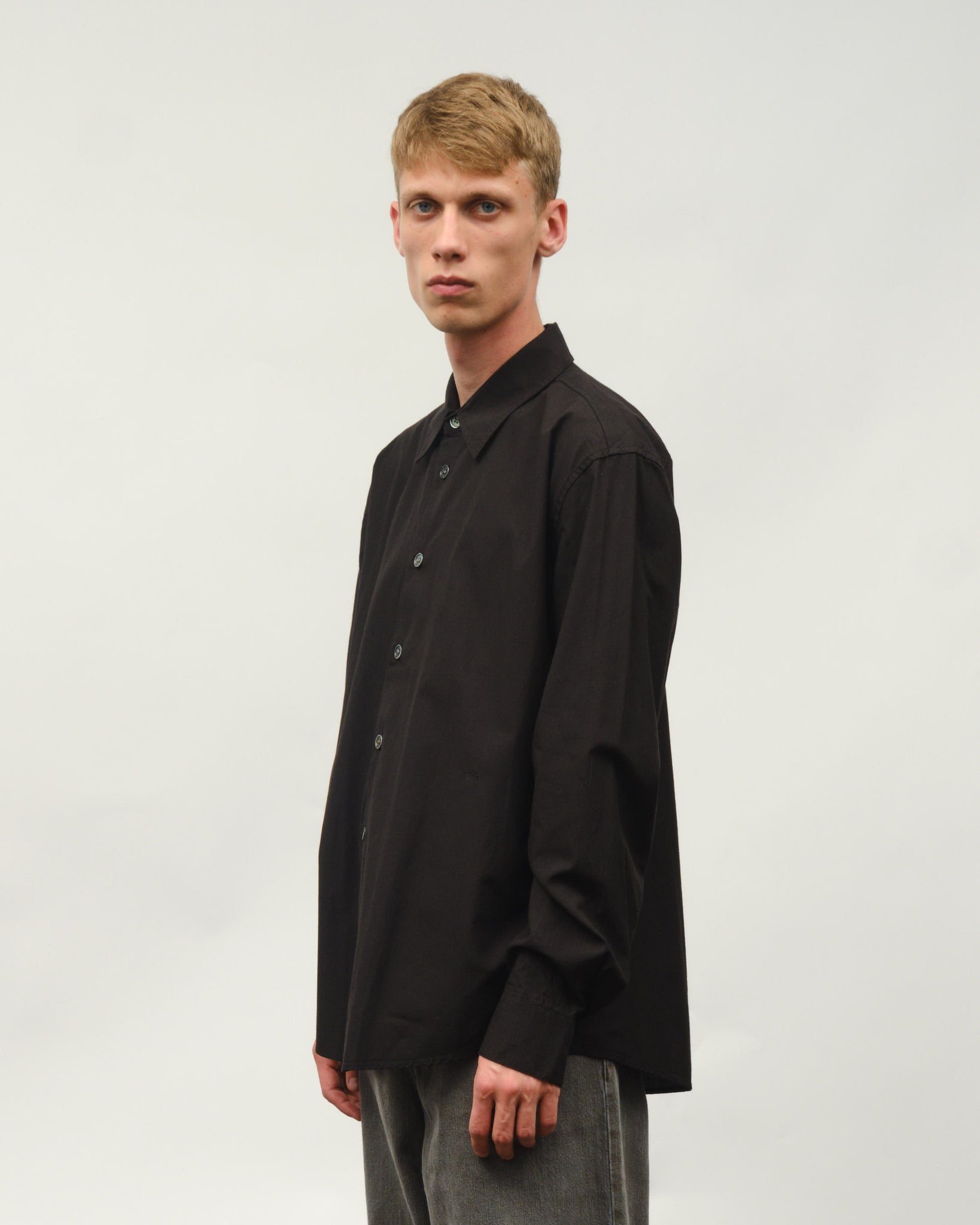 Beyond Shirt - Black Liquid Poplin