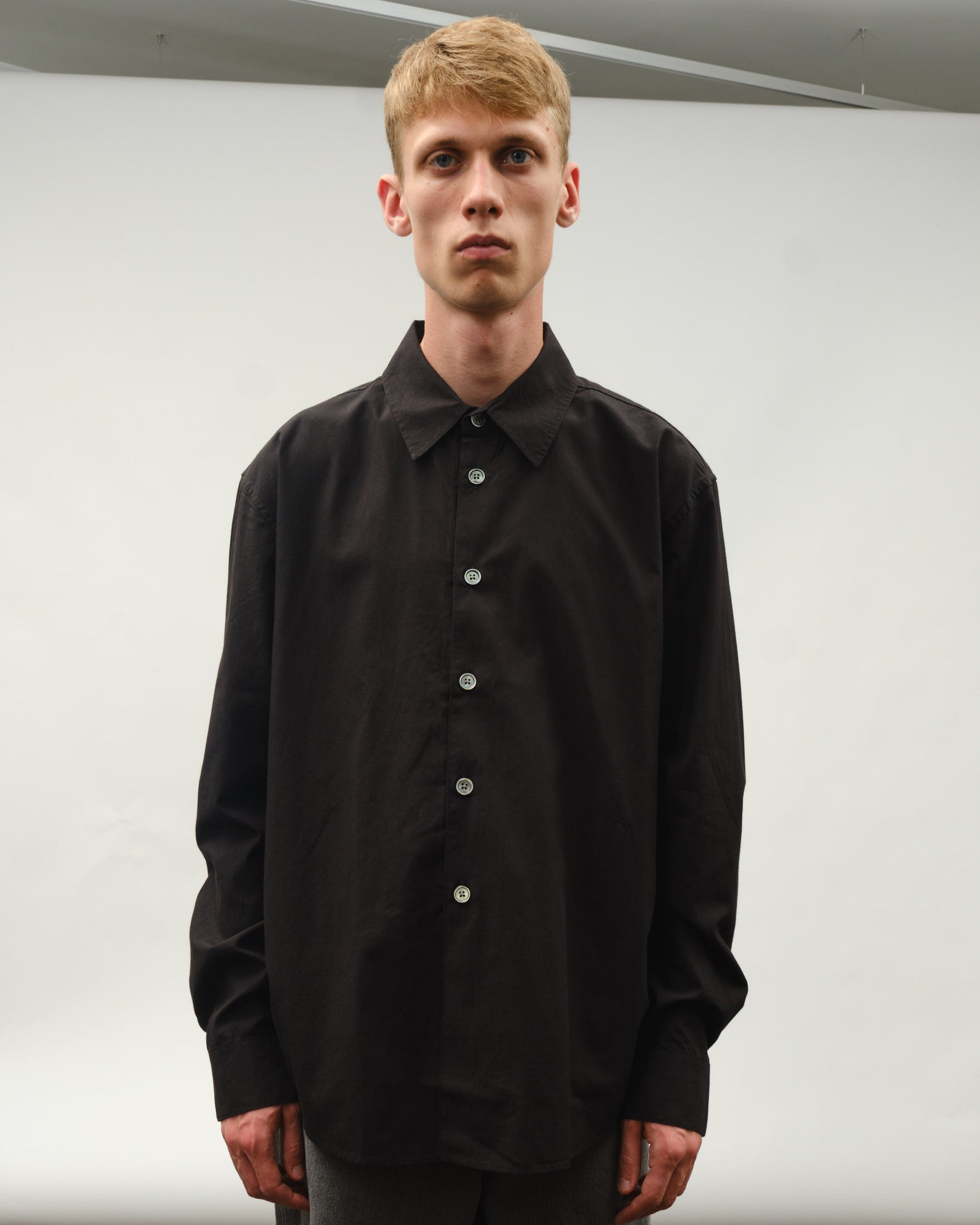 Beyond Shirt - Black Liquid Poplin