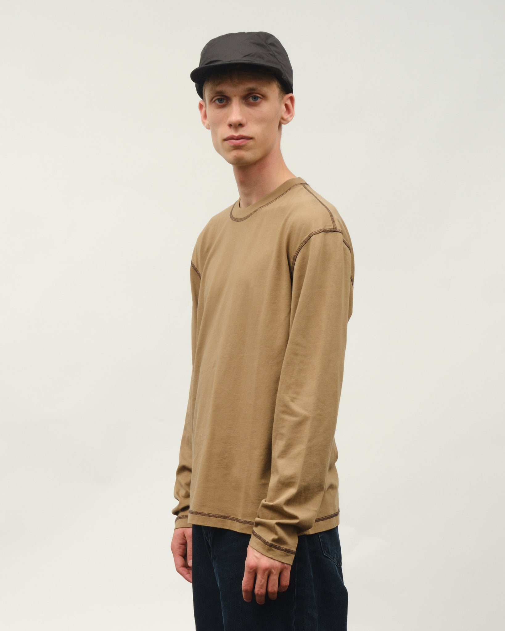 Contrast Tee LS - Stone