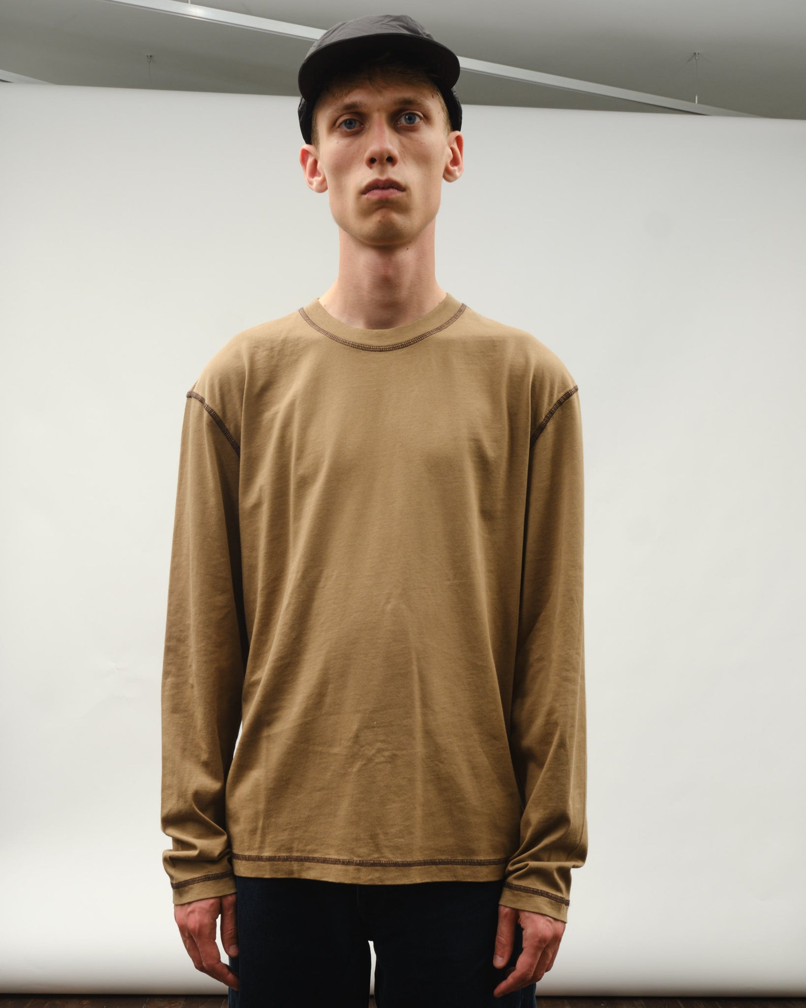 Contrast Tee LS - Stone