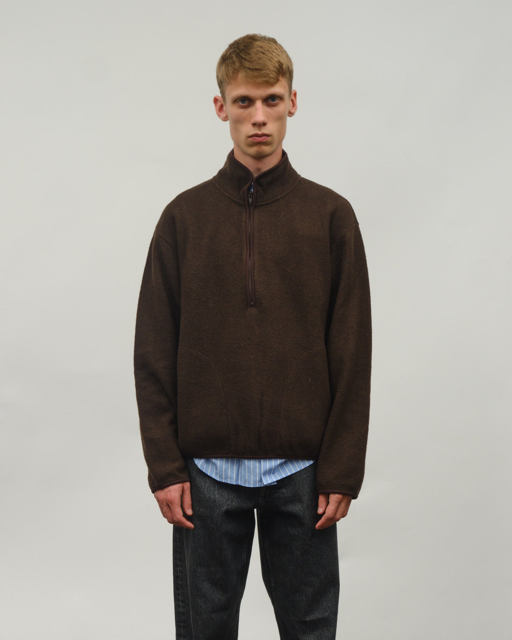 Wool Zip - Brown